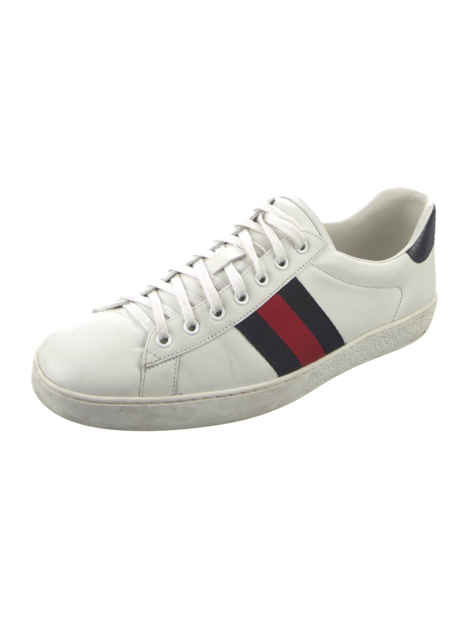 Gucci Web Accent Leather Sneakers