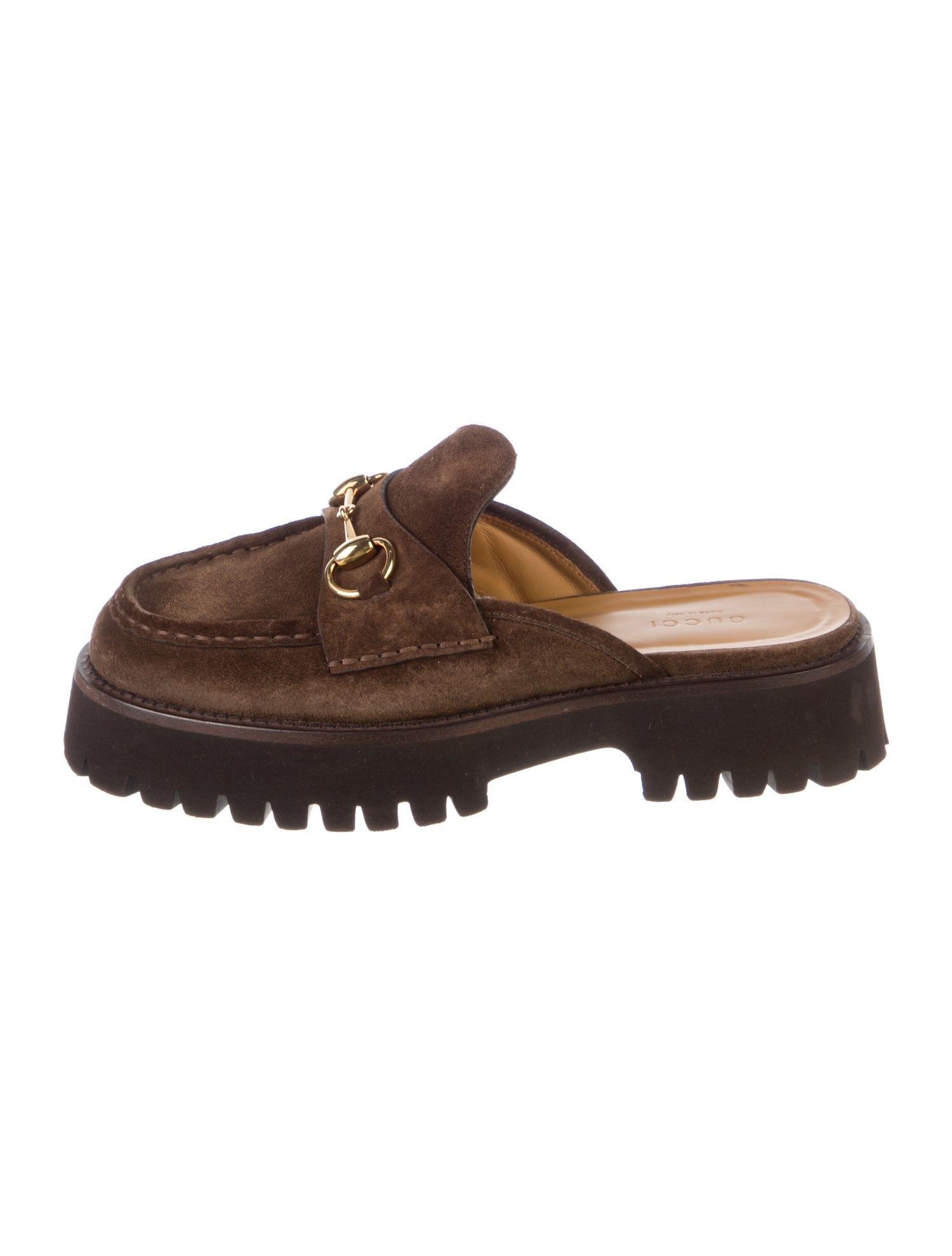 Gucci Horsebit Accent Suede Mules