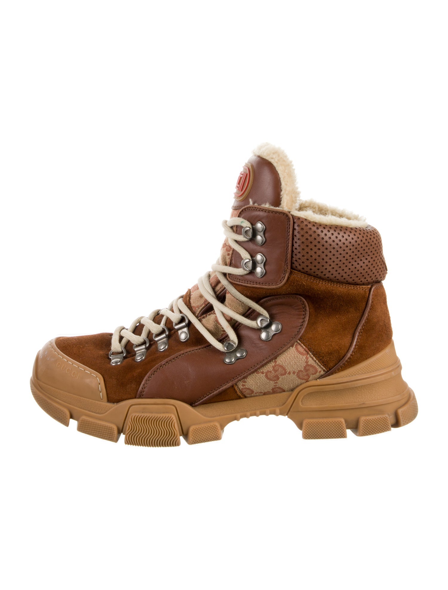 Gucci GG Canvas Suede Hiking Boots