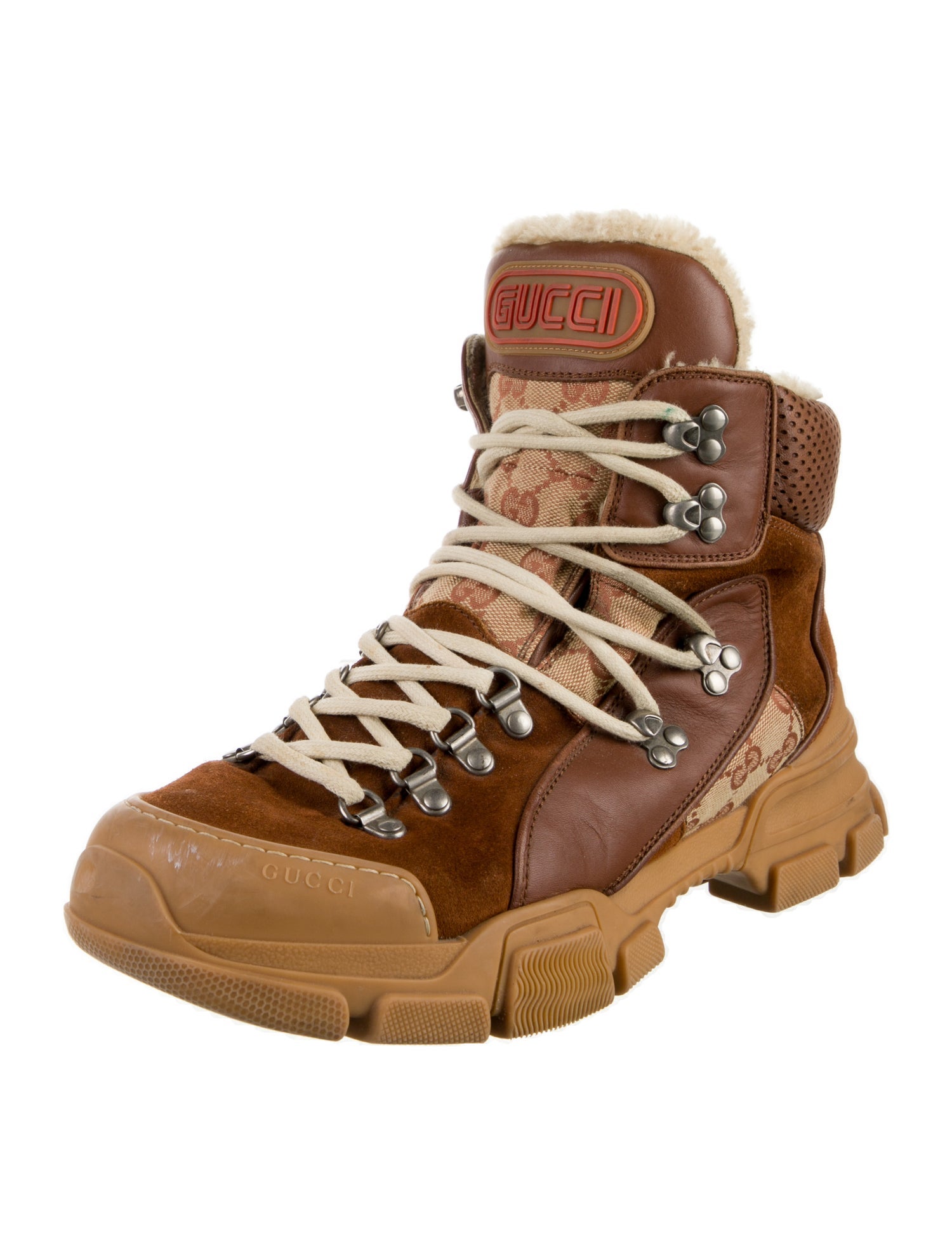 Gucci GG Canvas Suede Hiking Boots