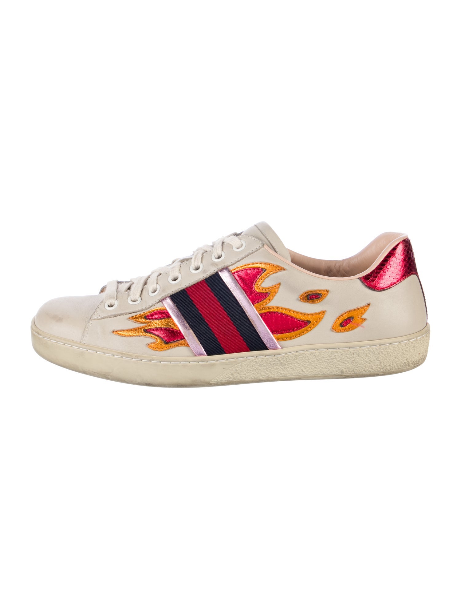 Gucci Leather Printed Sneakers