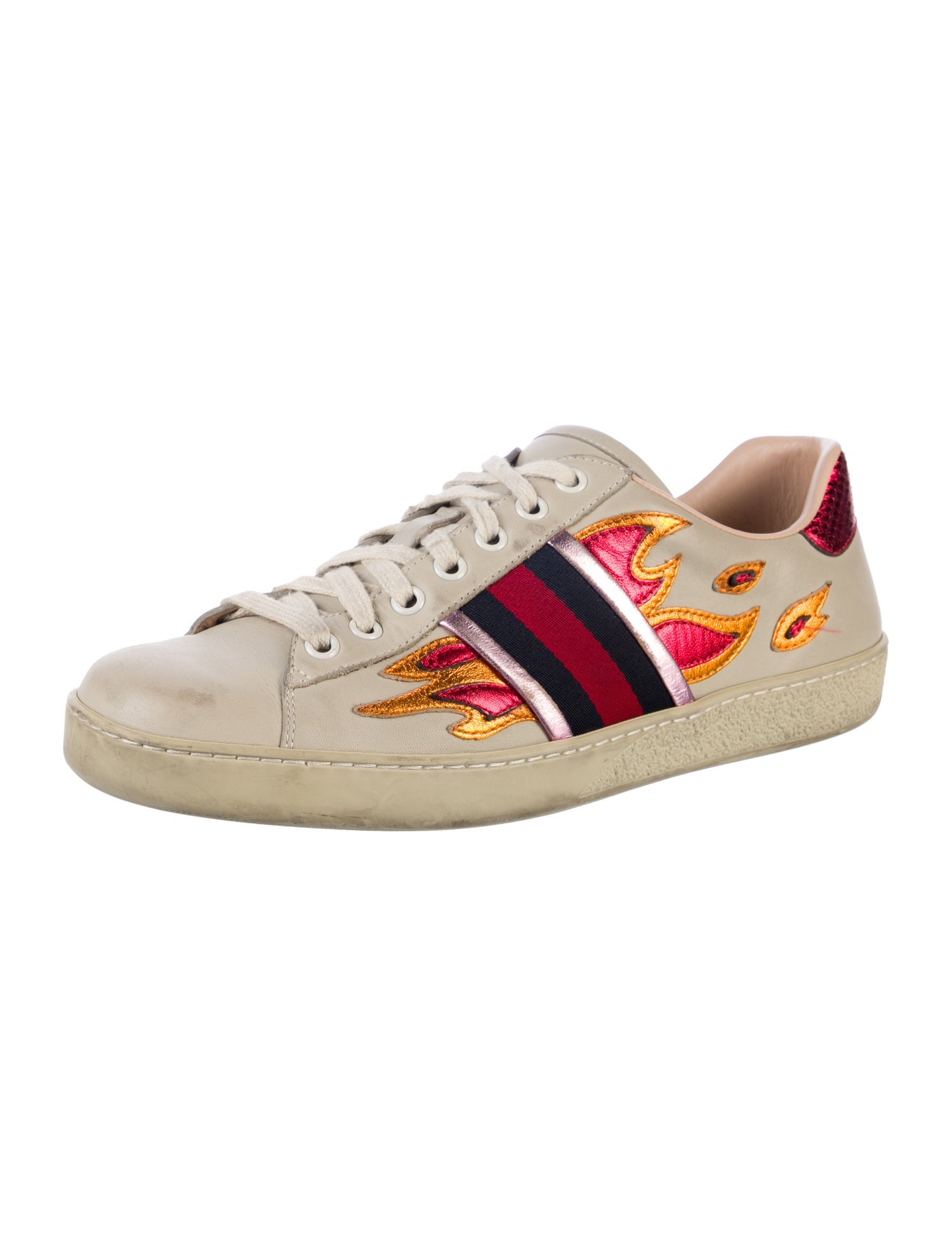 Gucci Leather Printed Sneakers