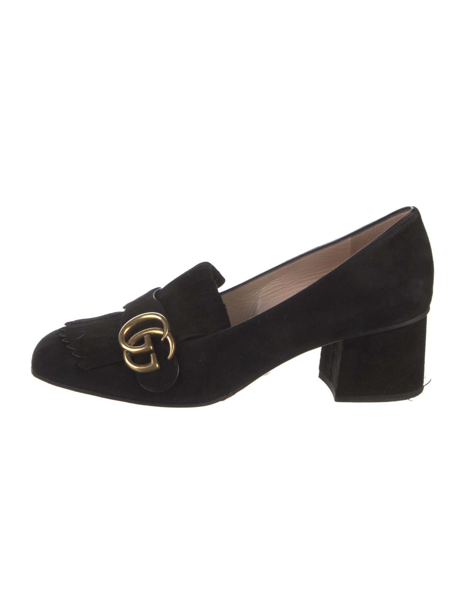 Gucci Double G Logo Suede Pumps