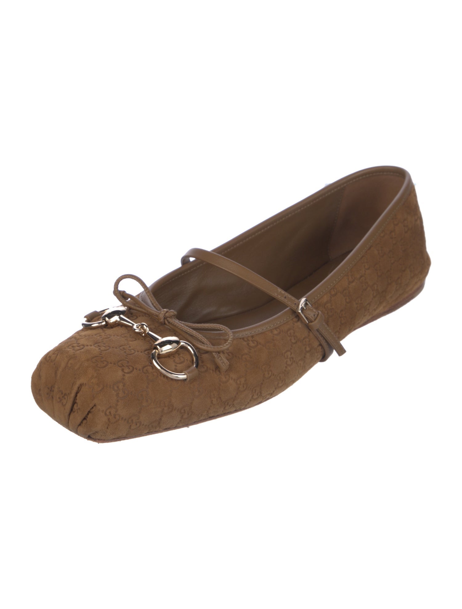 Gucci Horsebit Accent Suede Mary Jane Flats