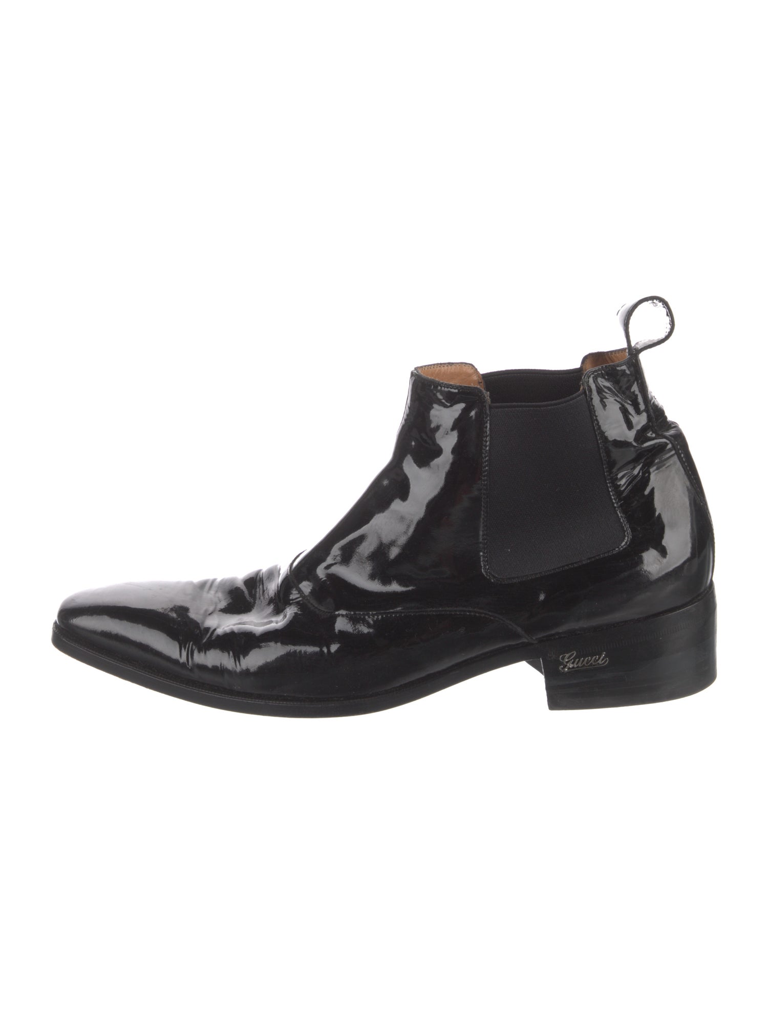 Gucci Patent Leather Chelsea Boots