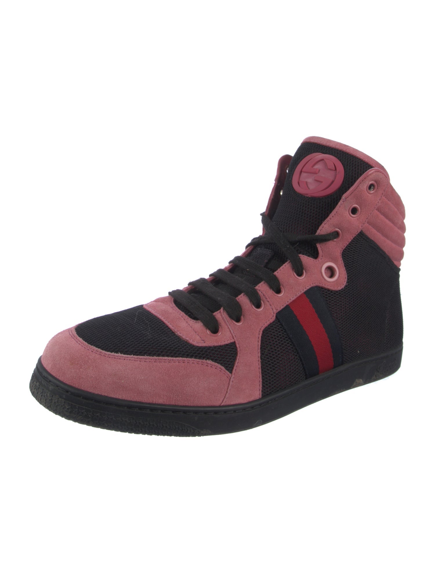 Gucci Sylvie Web Accent Suede Sneakers