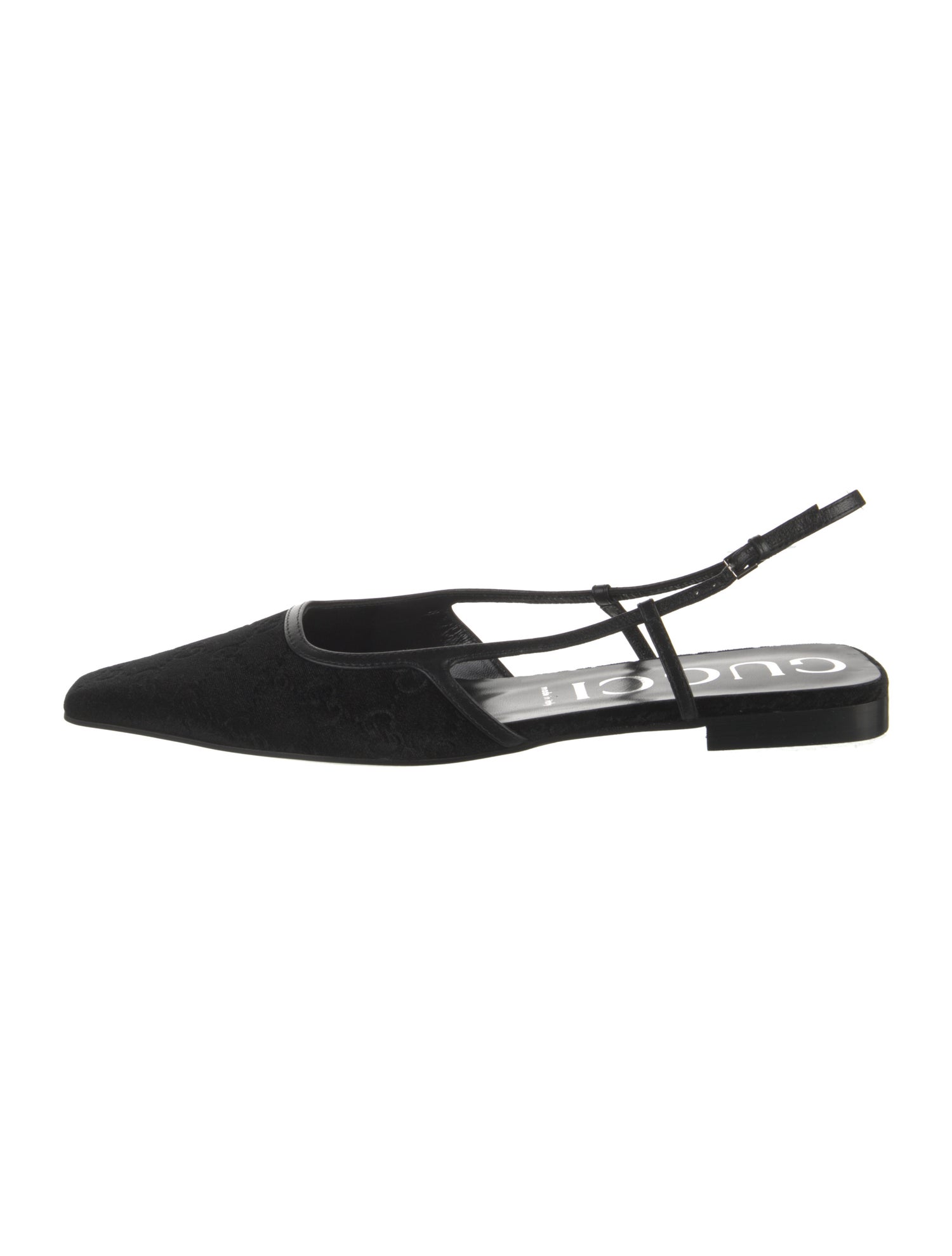 Gucci GG Canvas Velvet Slingback Flats