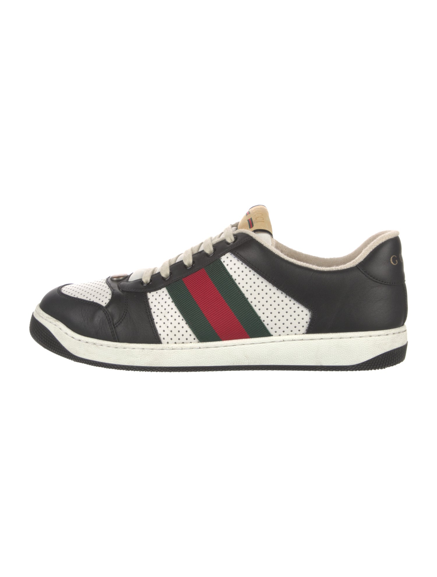 Gucci Web Accent Leather Sneakers
