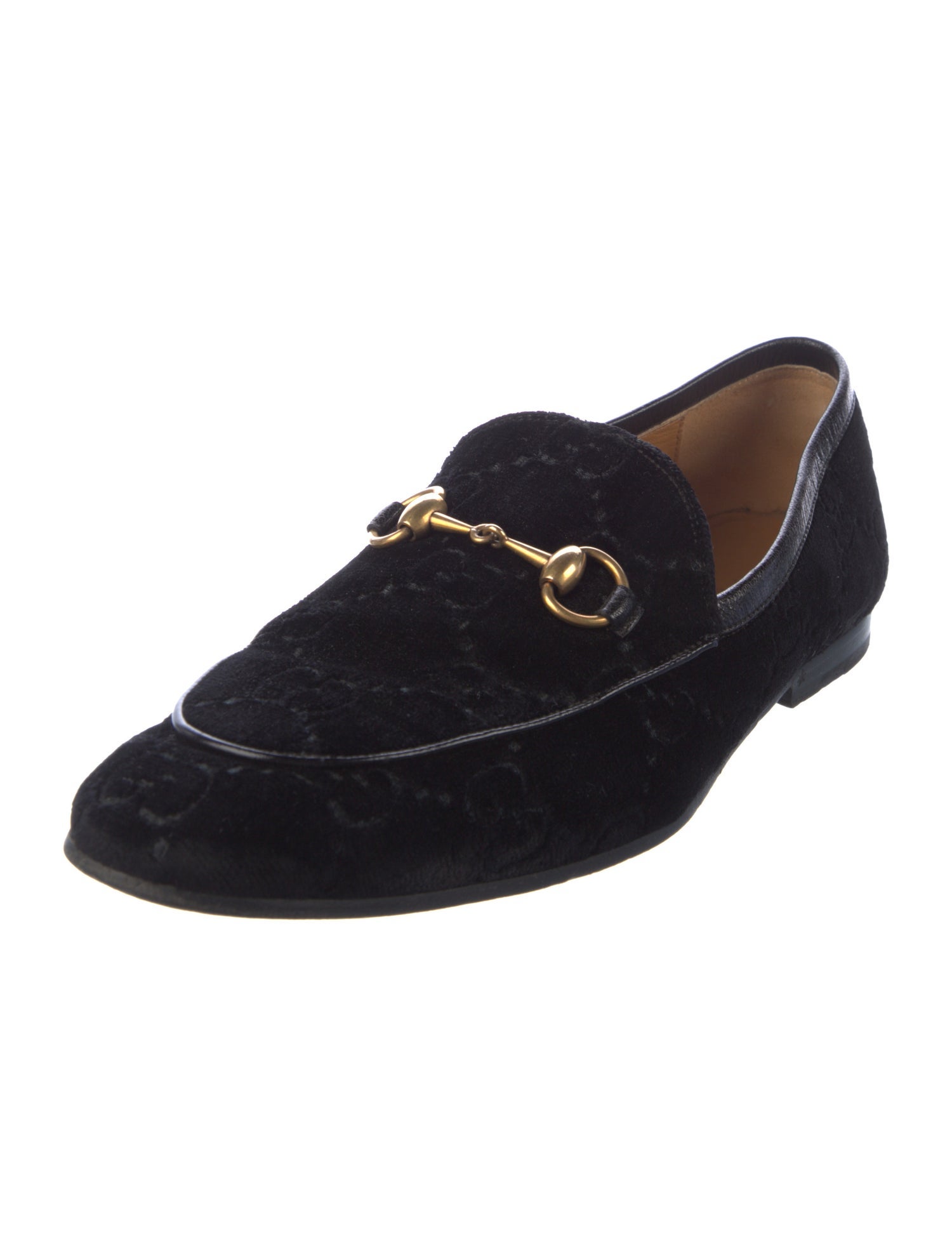 Gucci Horsebit Accent Velvet Loafers