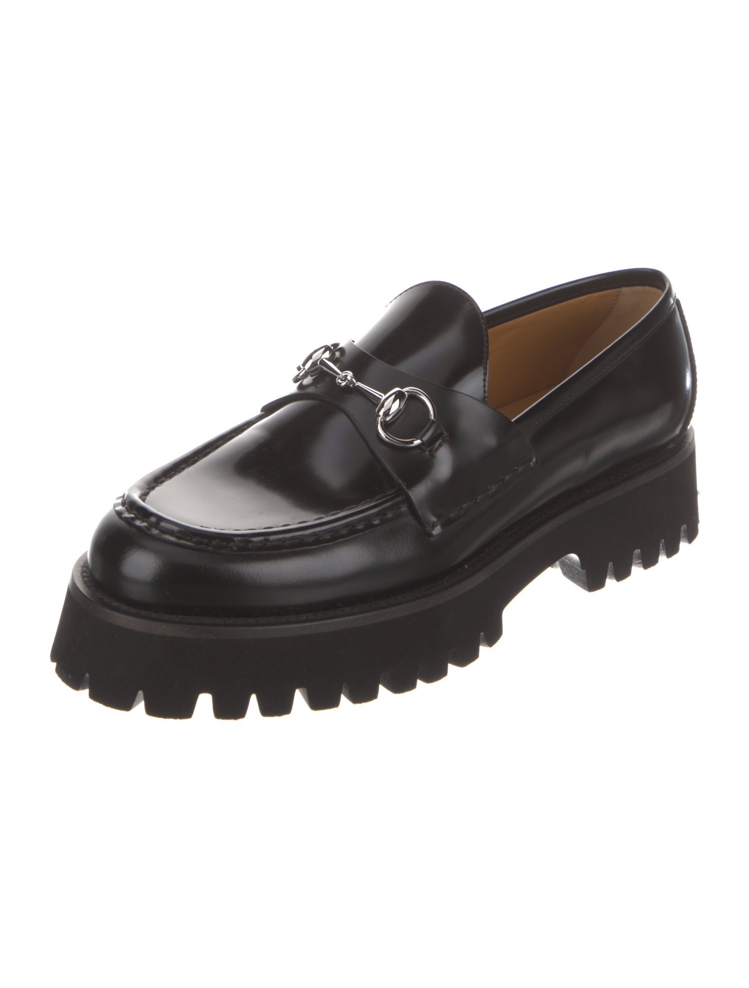 Gucci Horsebit Accent Patent Leather Loafers