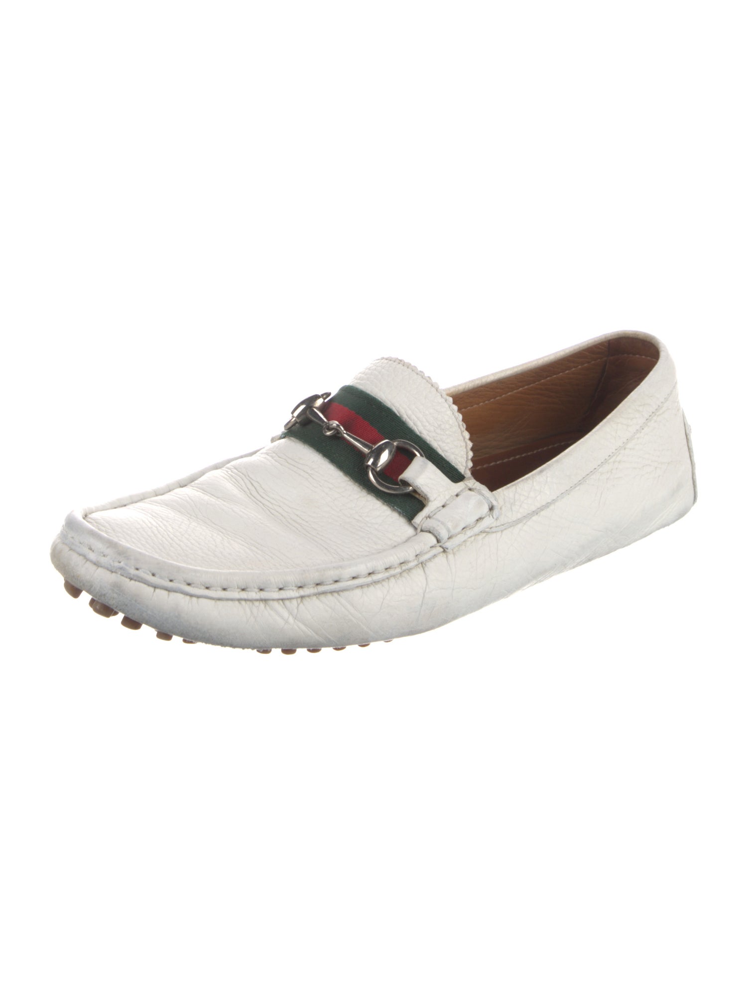 Gucci Web Accent Leather Drivers