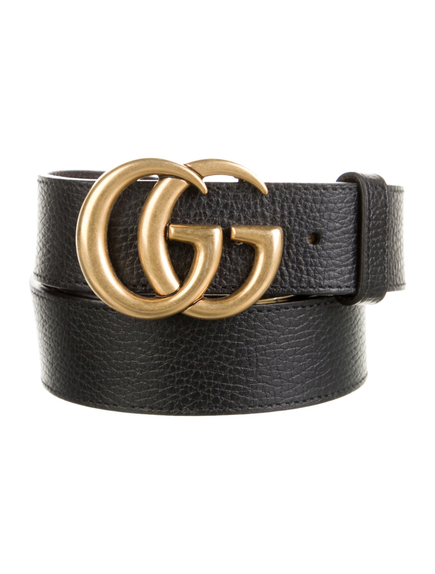 Gucci Double G Logo Leather Belt