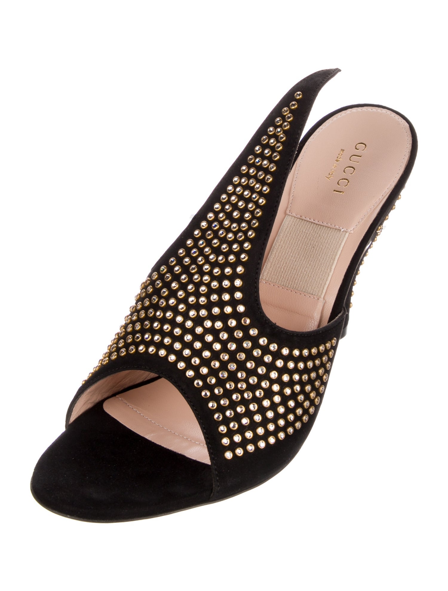 Gucci Suede Printed Slingback Sandals