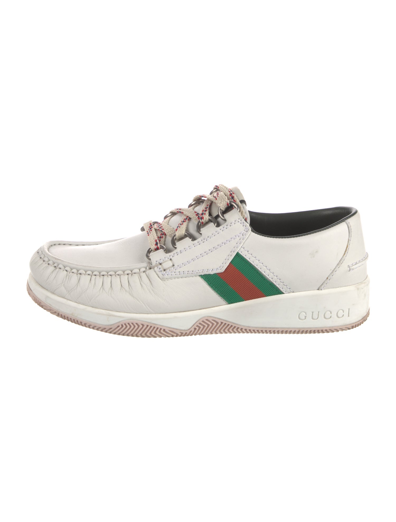 Gucci Web Accent Leather Sneakers