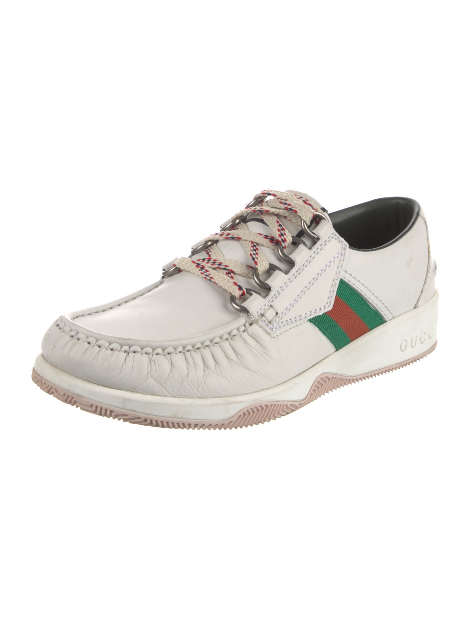 Gucci Web Accent Leather Sneakers