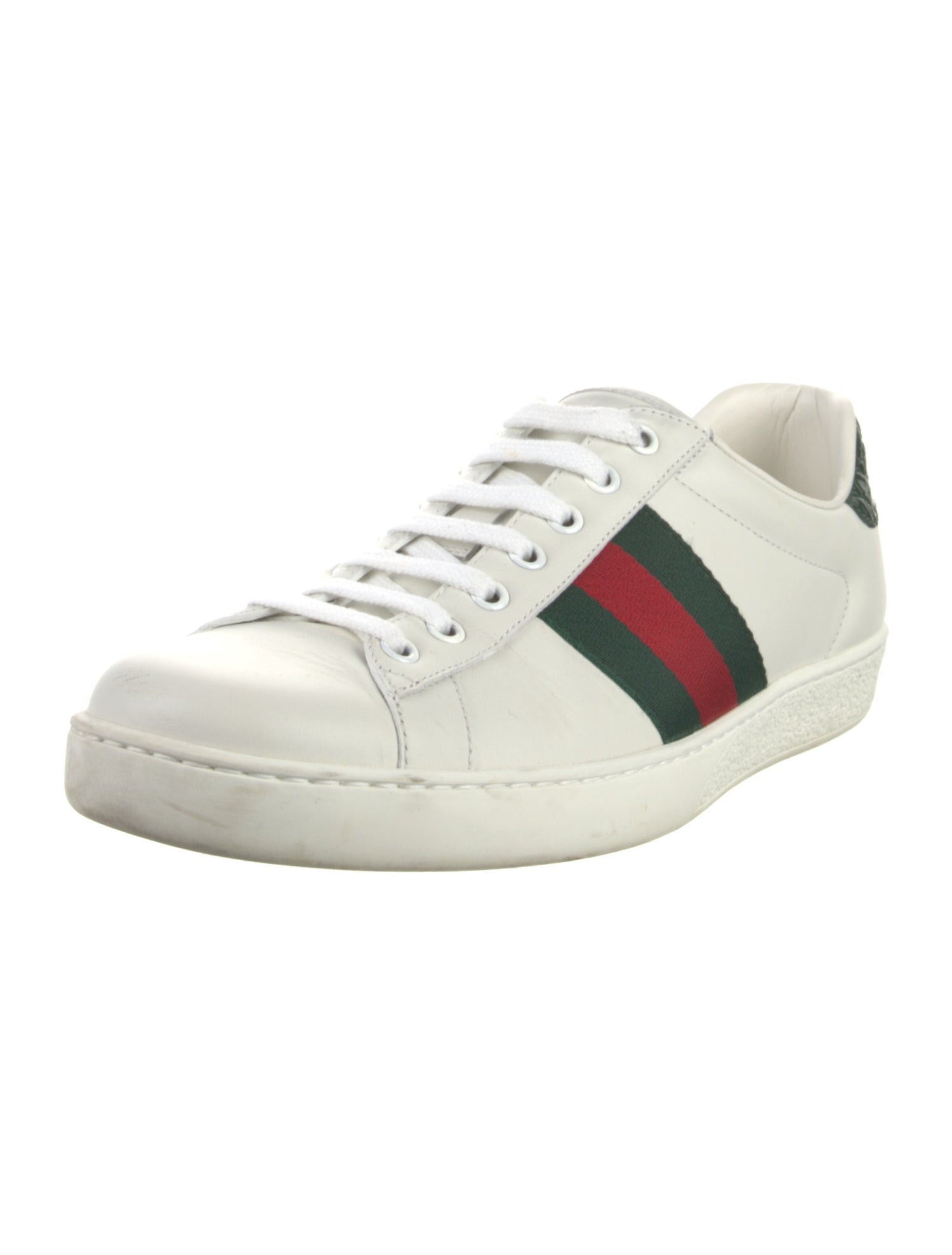 Gucci Web Accent Leather Sneakers