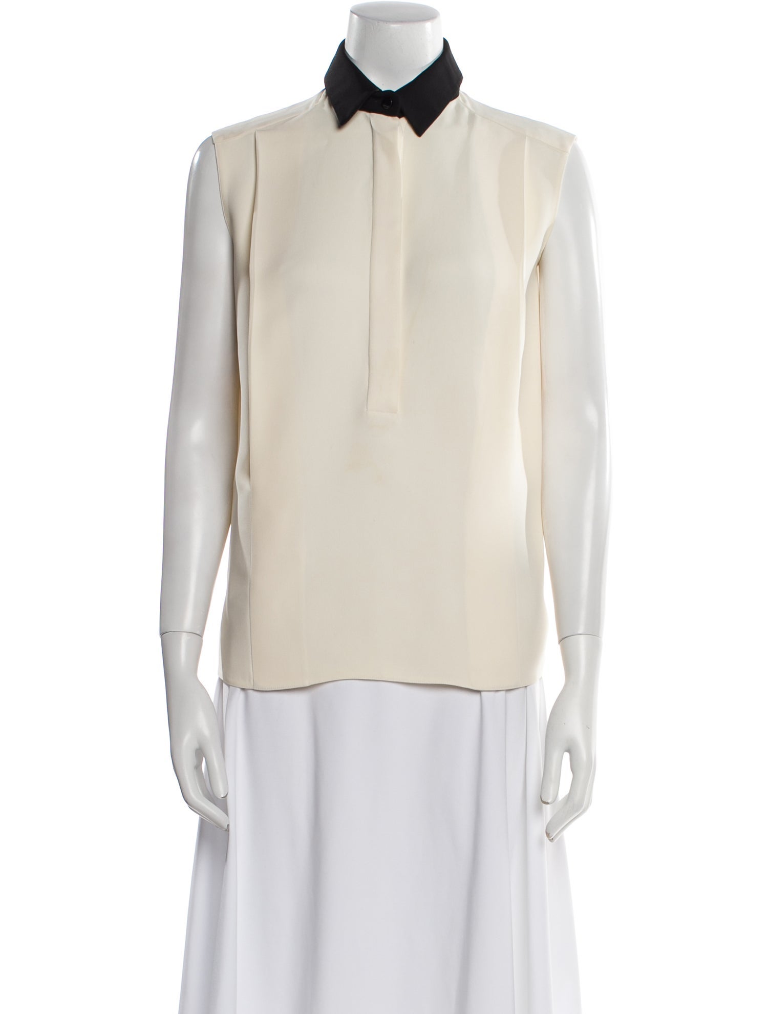 Gucci Silk Sleeveless Button-Up Top