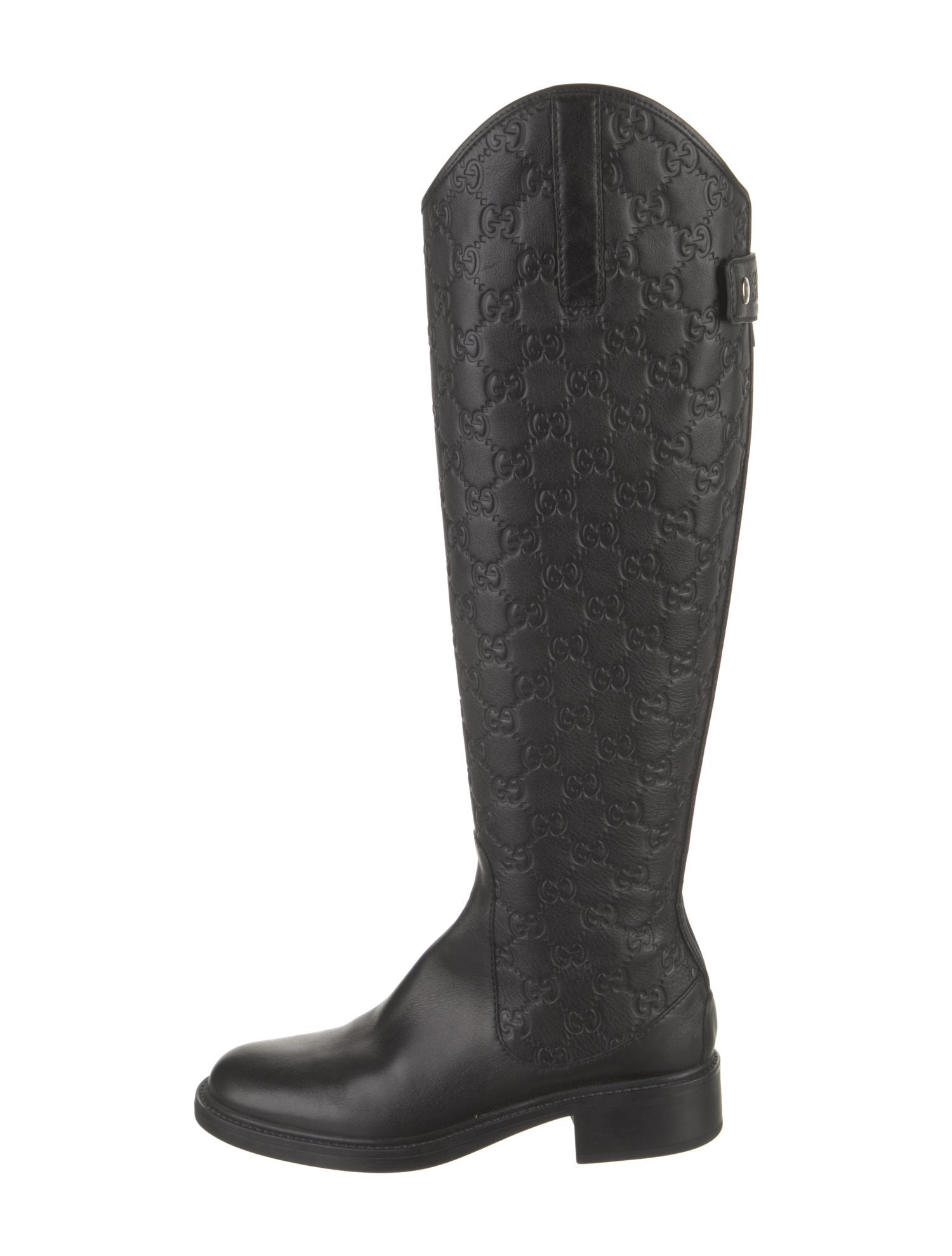 Gucci GG Signature Leather Riding Boots