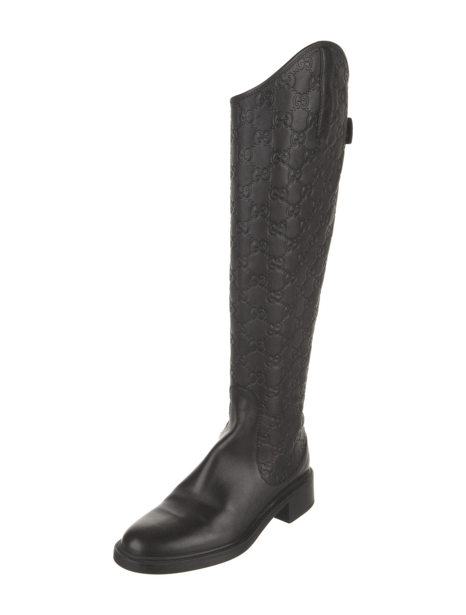 Gucci GG Signature Leather Riding Boots