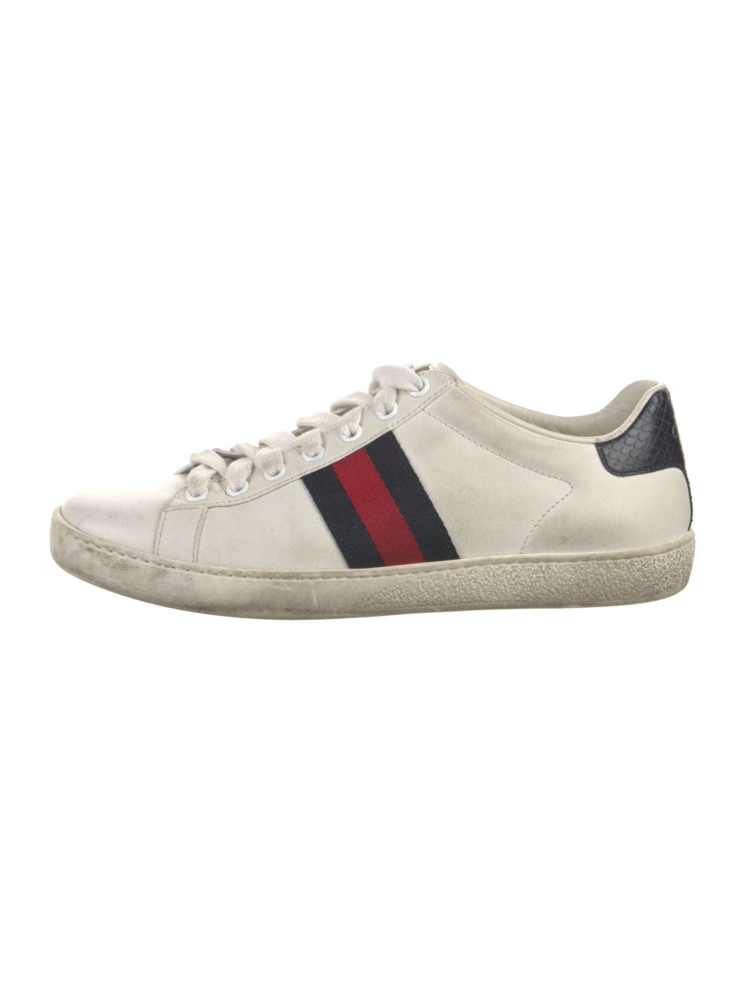 Gucci Web Accent Leather Sneakers