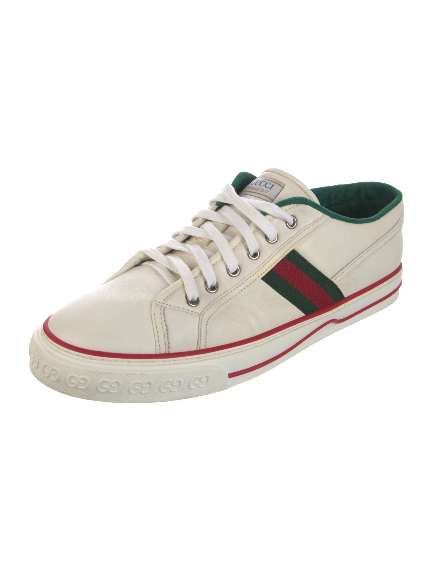 Gucci Web Accent Leather Sneakers