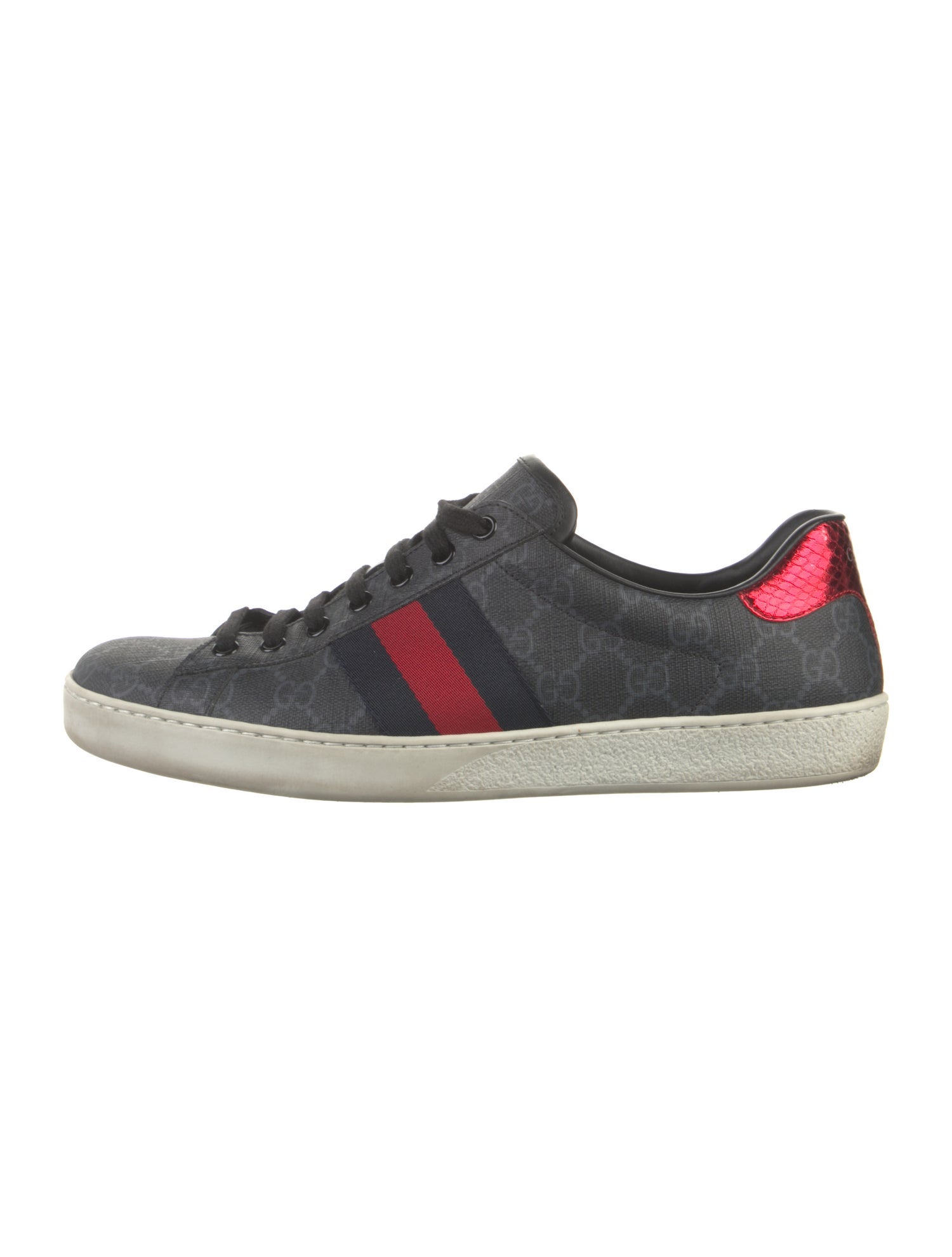 Gucci GG Supreme Leather Trim Embellishment Sneakers