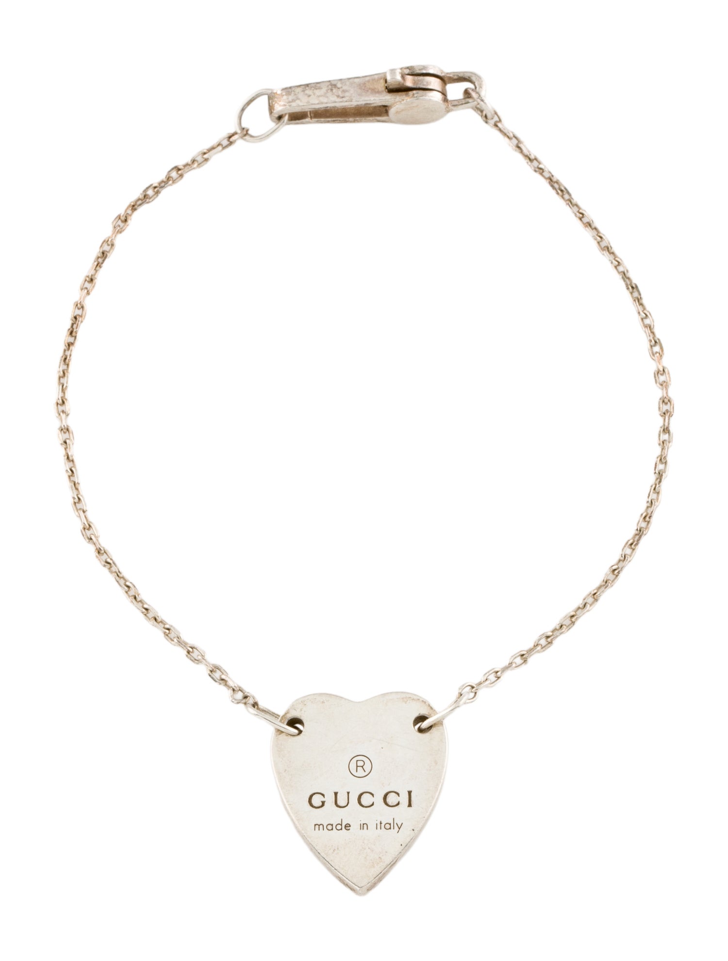 Gucci Trademark Logo Heart Charm Bracelet
