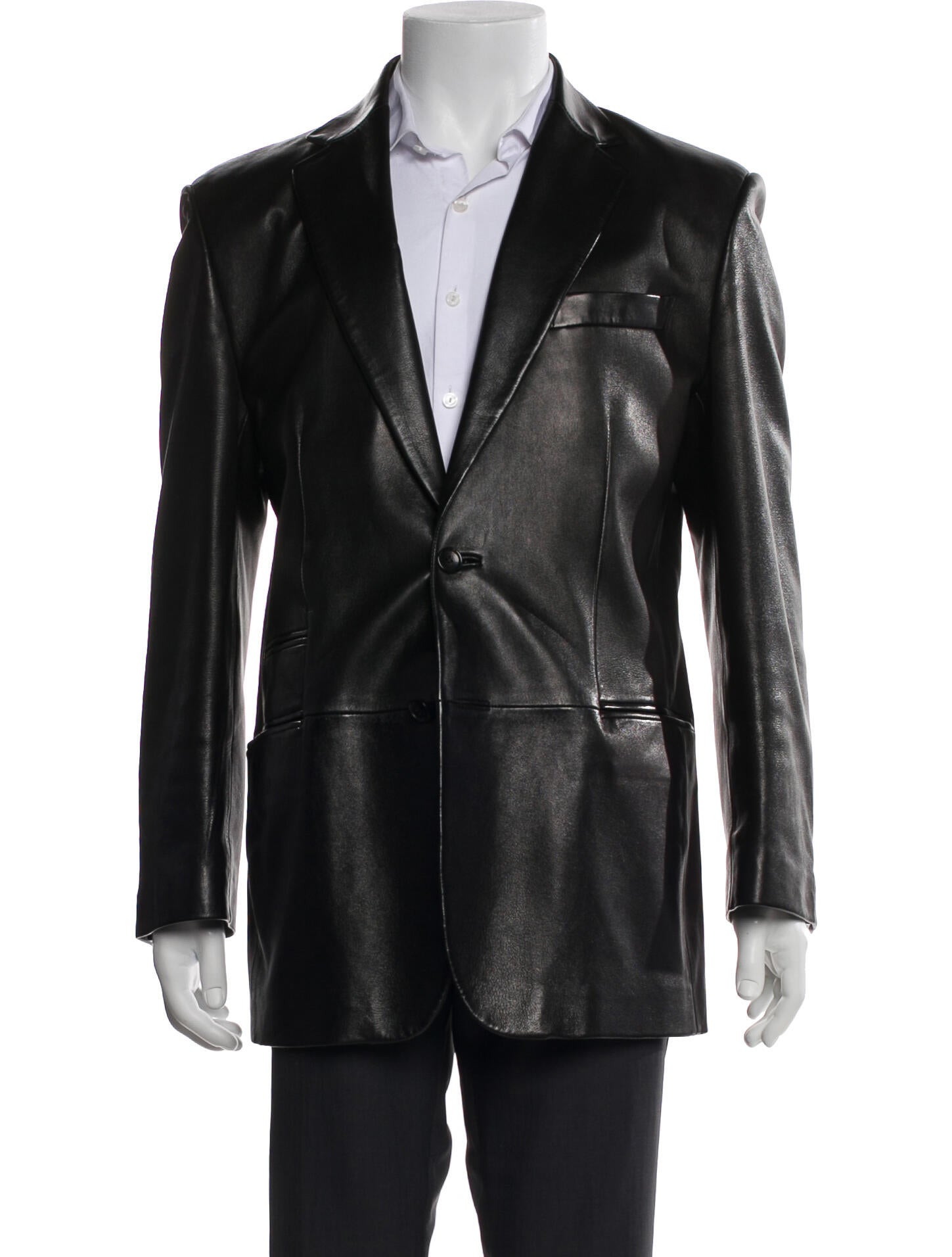 Gucci GG Logo Leather Blazer