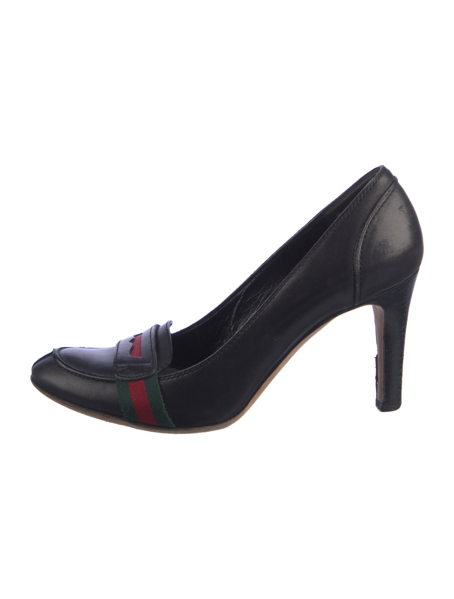 Gucci GG Canvas Leather Pumps
