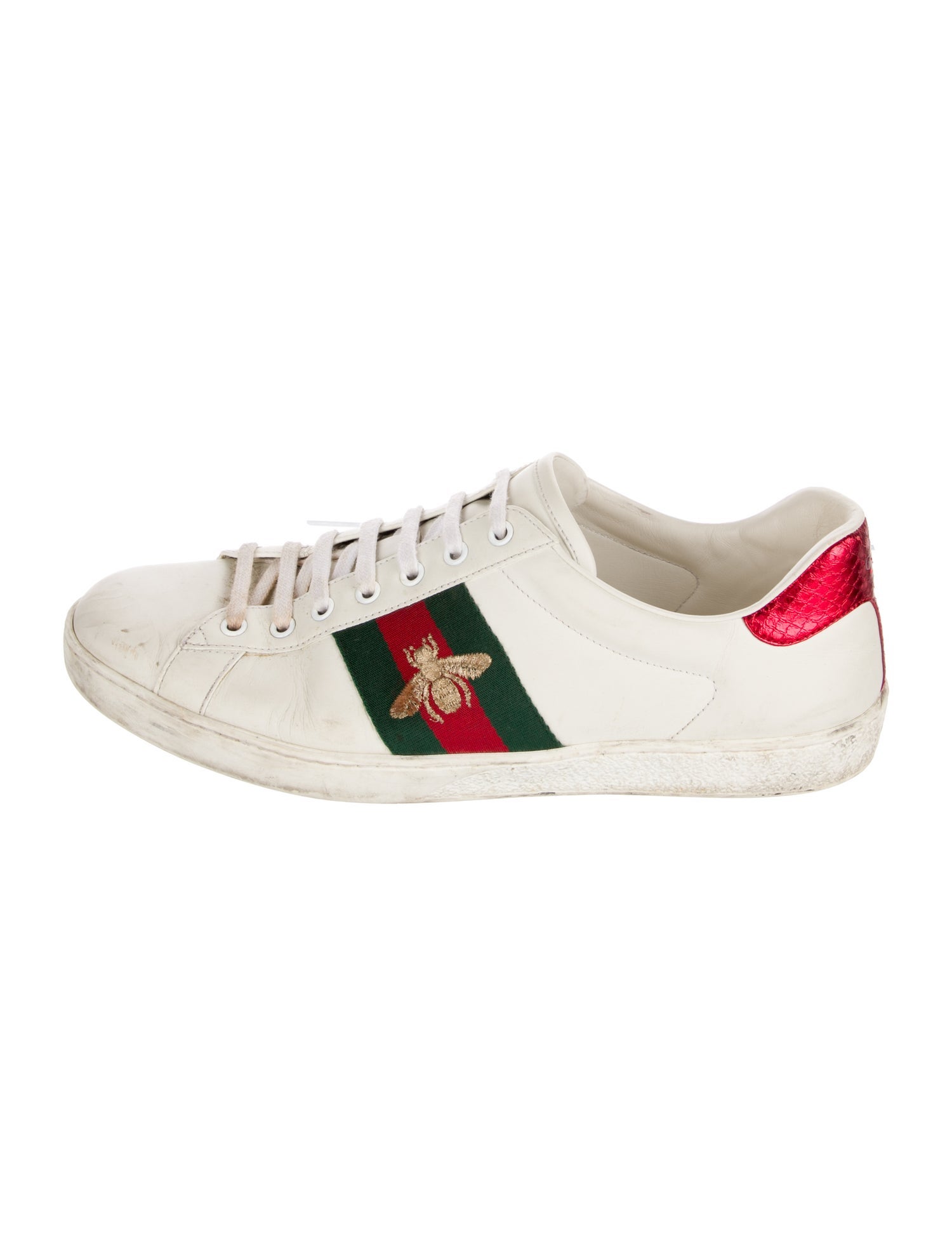 Gucci Web Accent Leather Sneakers