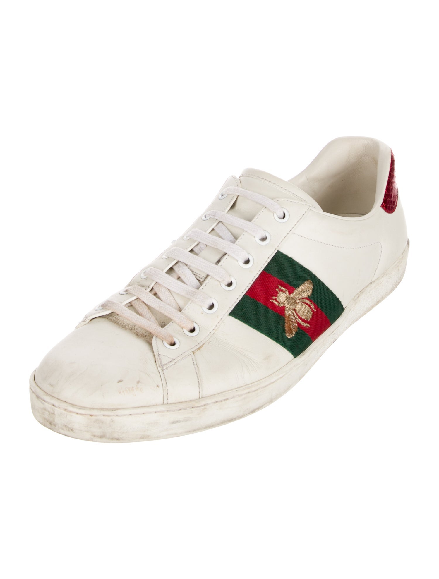 Gucci Web Accent Leather Sneakers