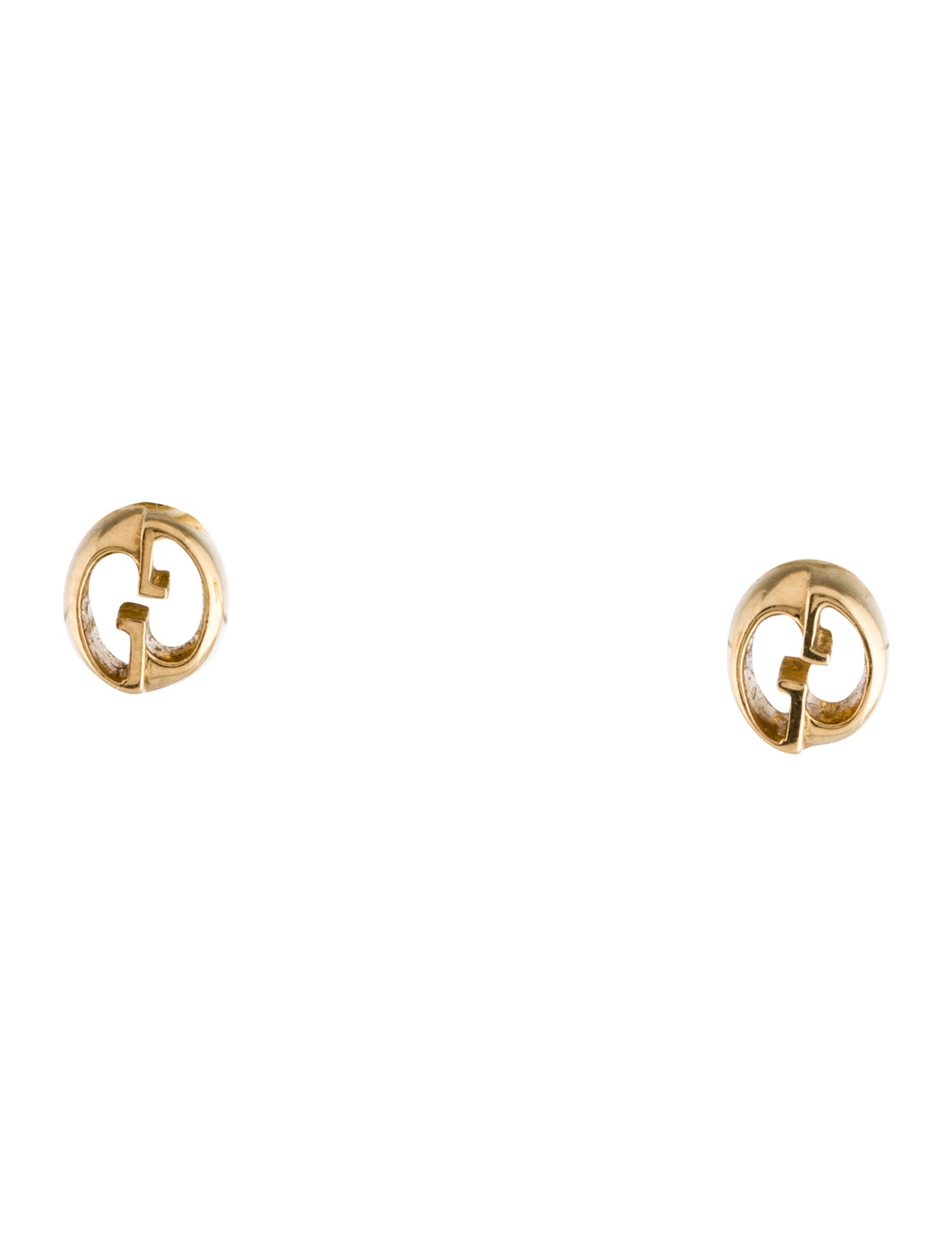 Gucci Vintage 18K GG Stud Earrings