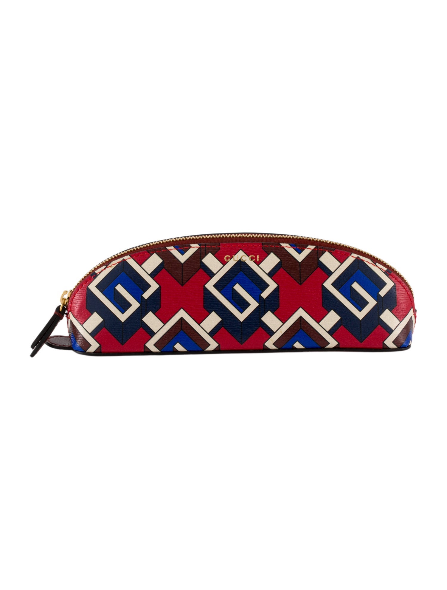 Gucci Geometric G Leather Pencil Case