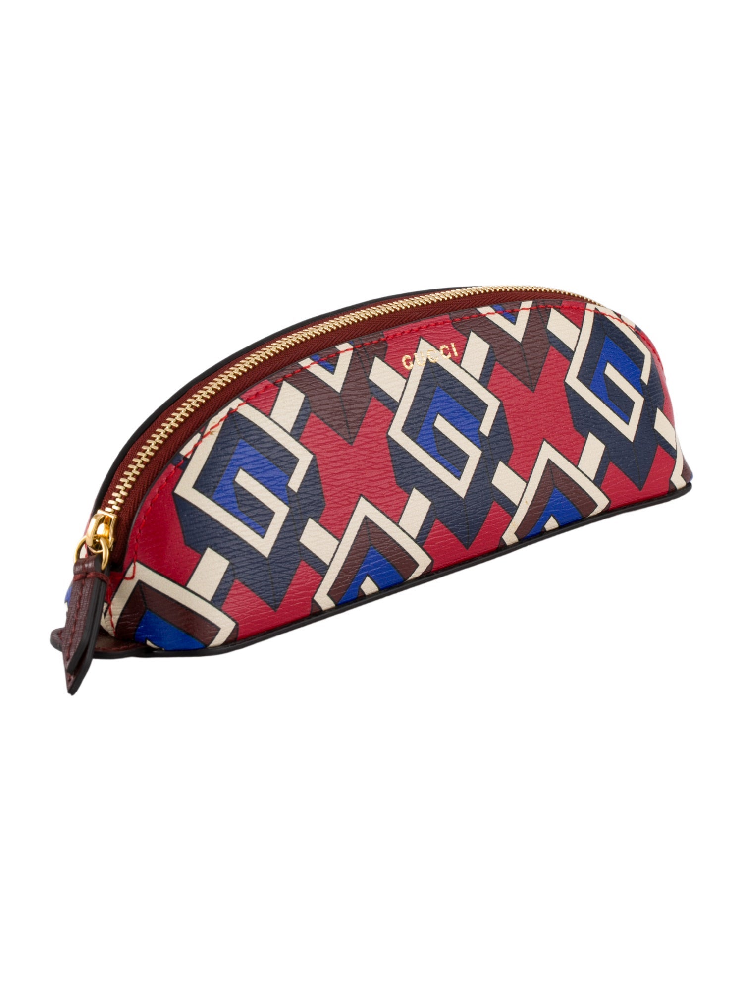 Gucci Geometric G Leather Pencil Case