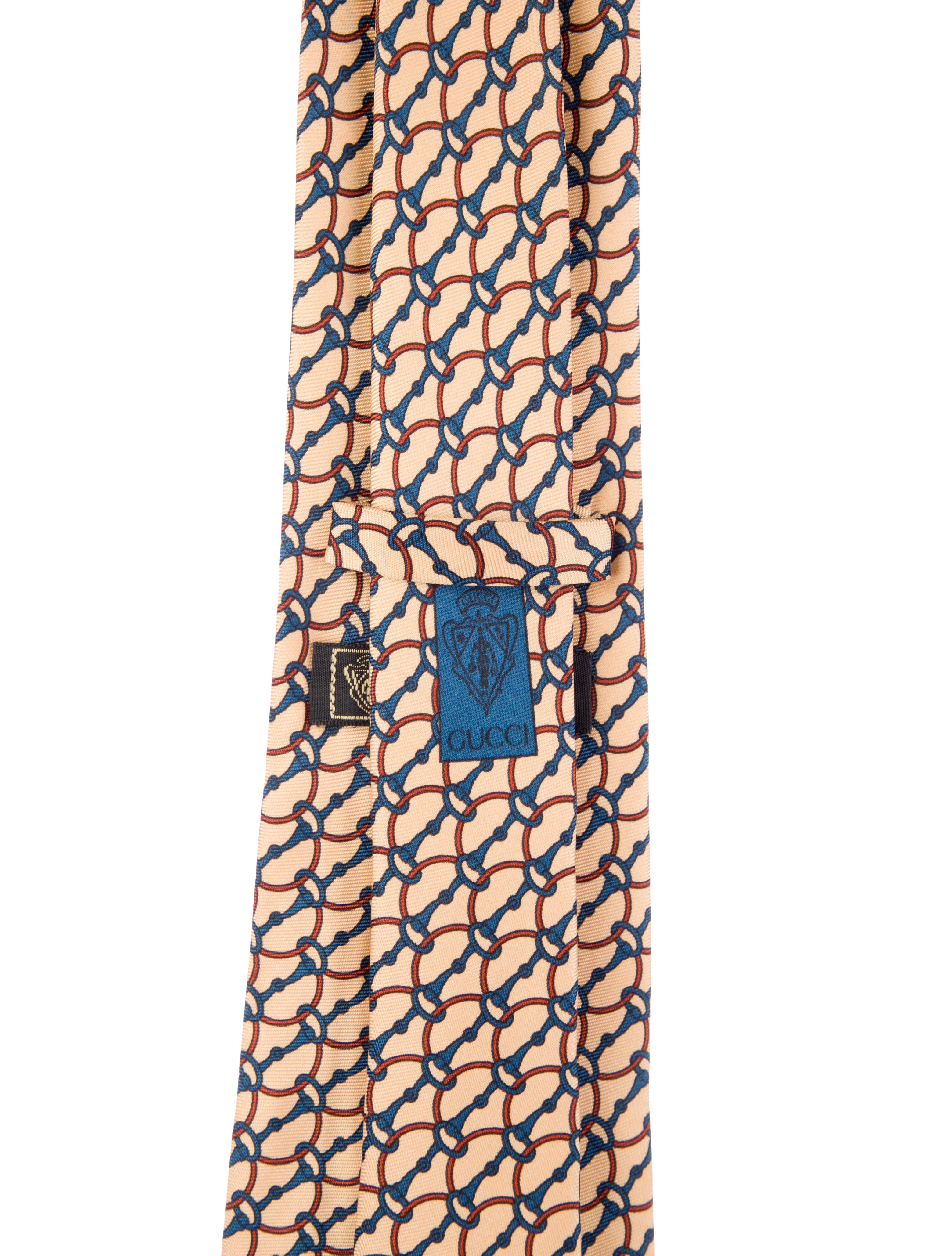 Gucci mens neutral pattern print tie