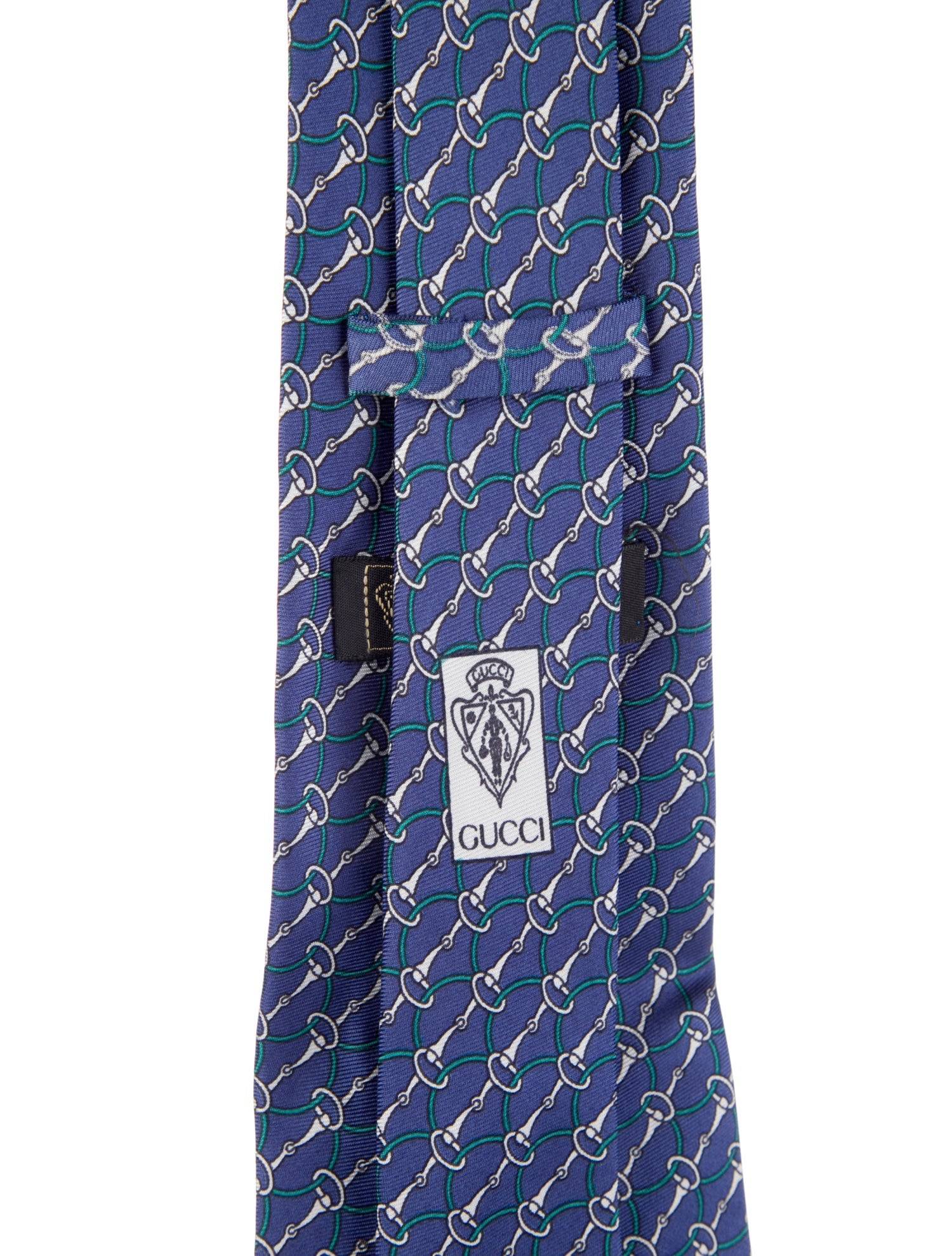 Gucci mens blue pattern print tie