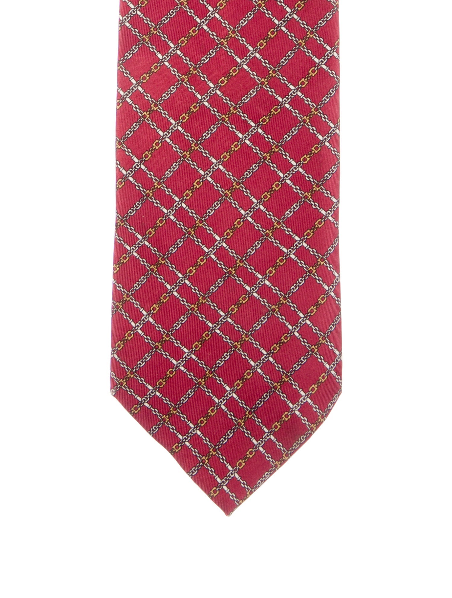 Gucci mens red pattern print tie