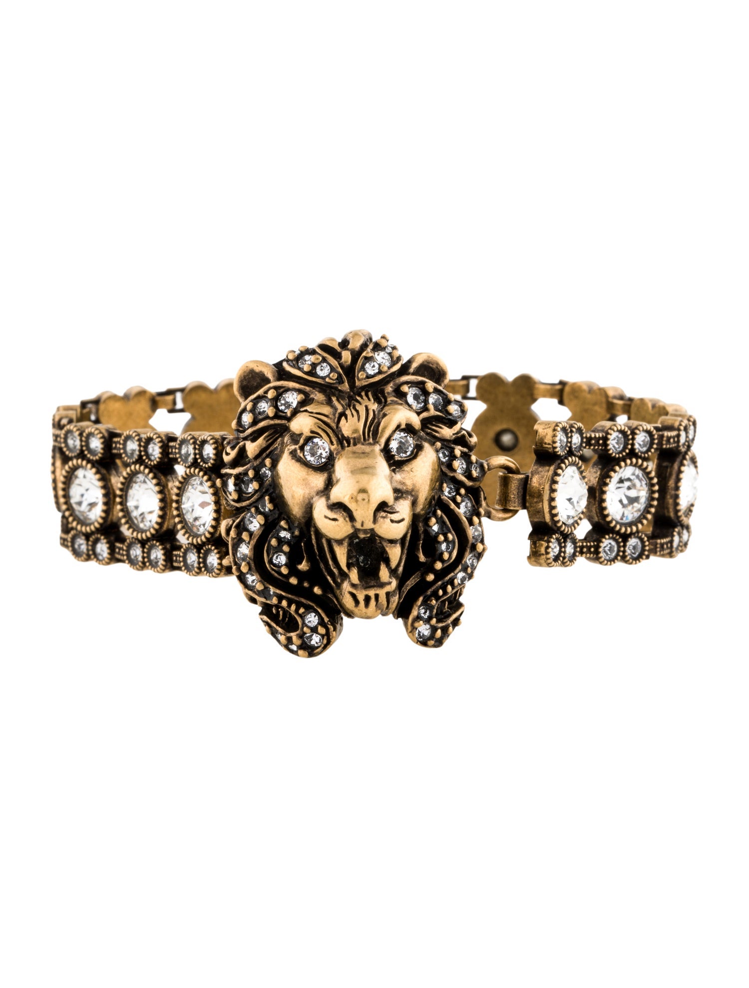 Gucci Crystal Lion Head Bracelet