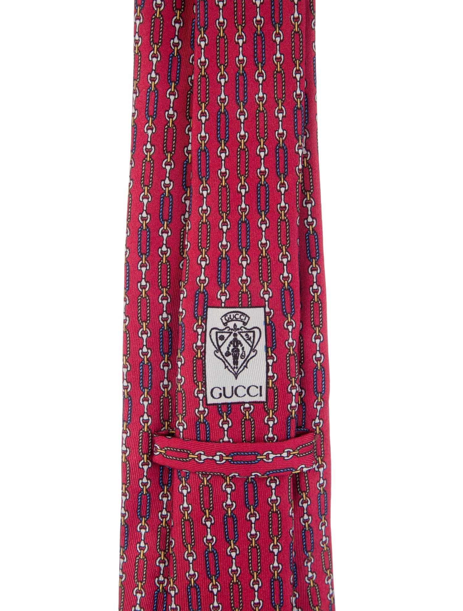 Gucci mens red pattern print tie