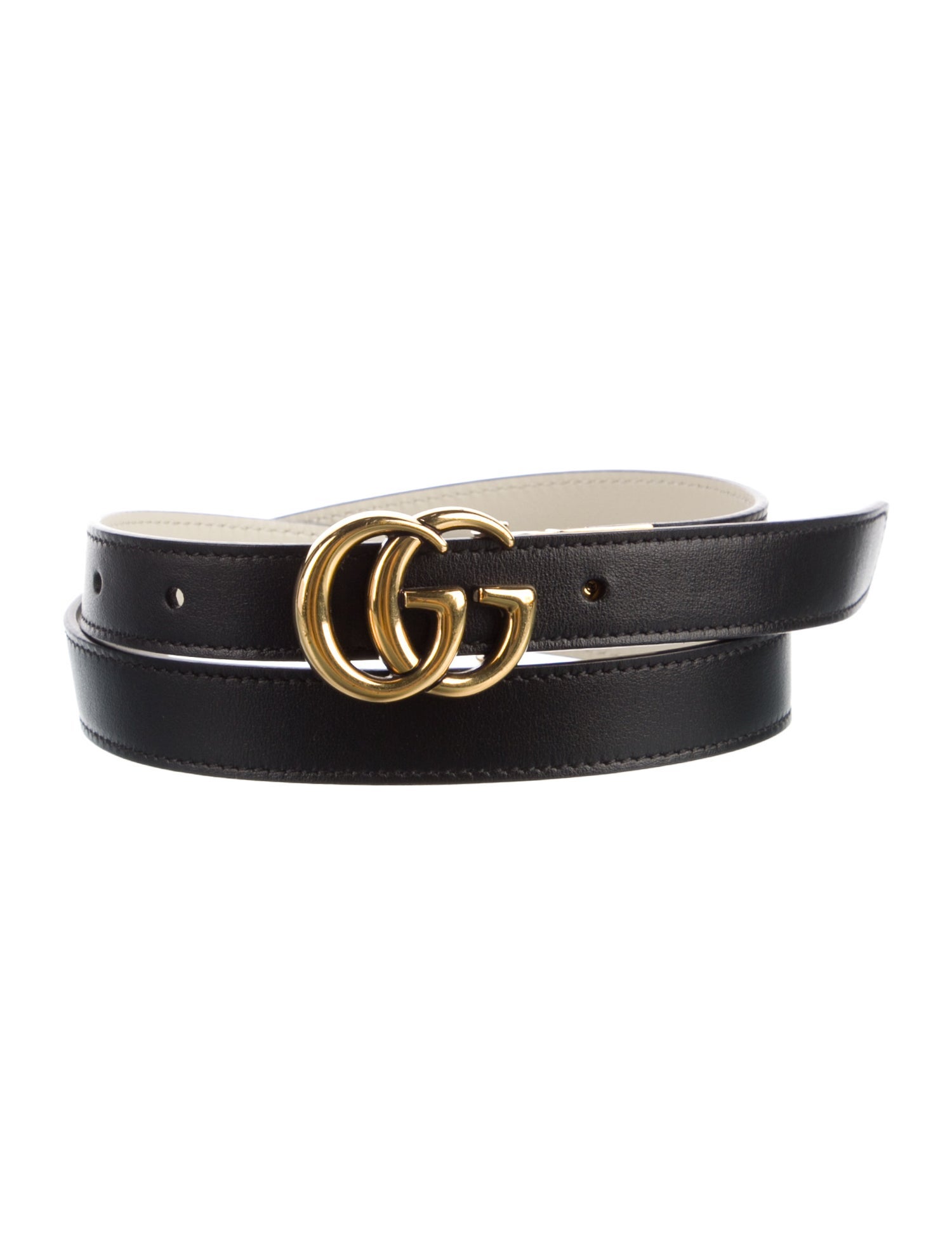 Gucci Double G Logo Skinny Belt