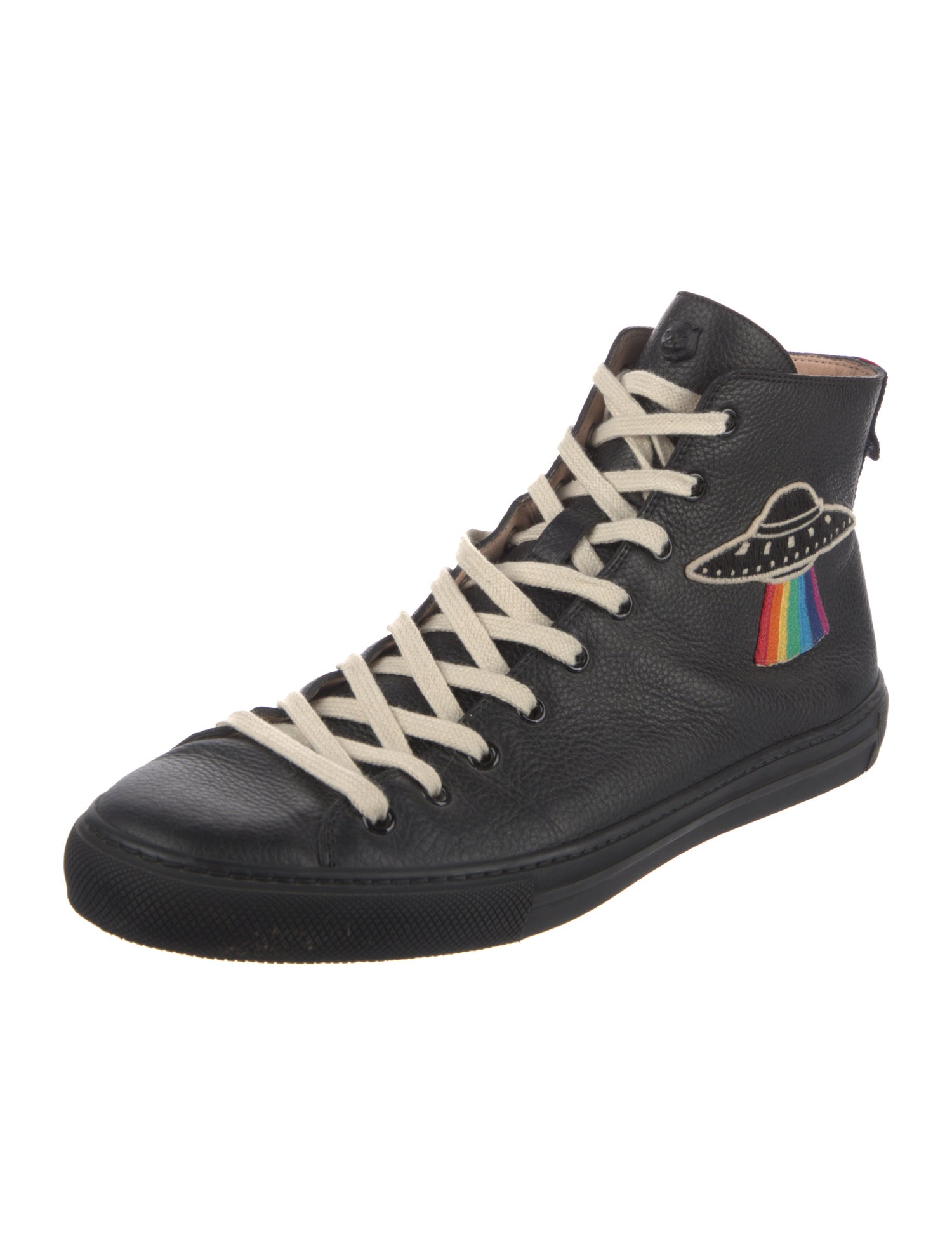 Gucci Web Accent Leather Sneakers