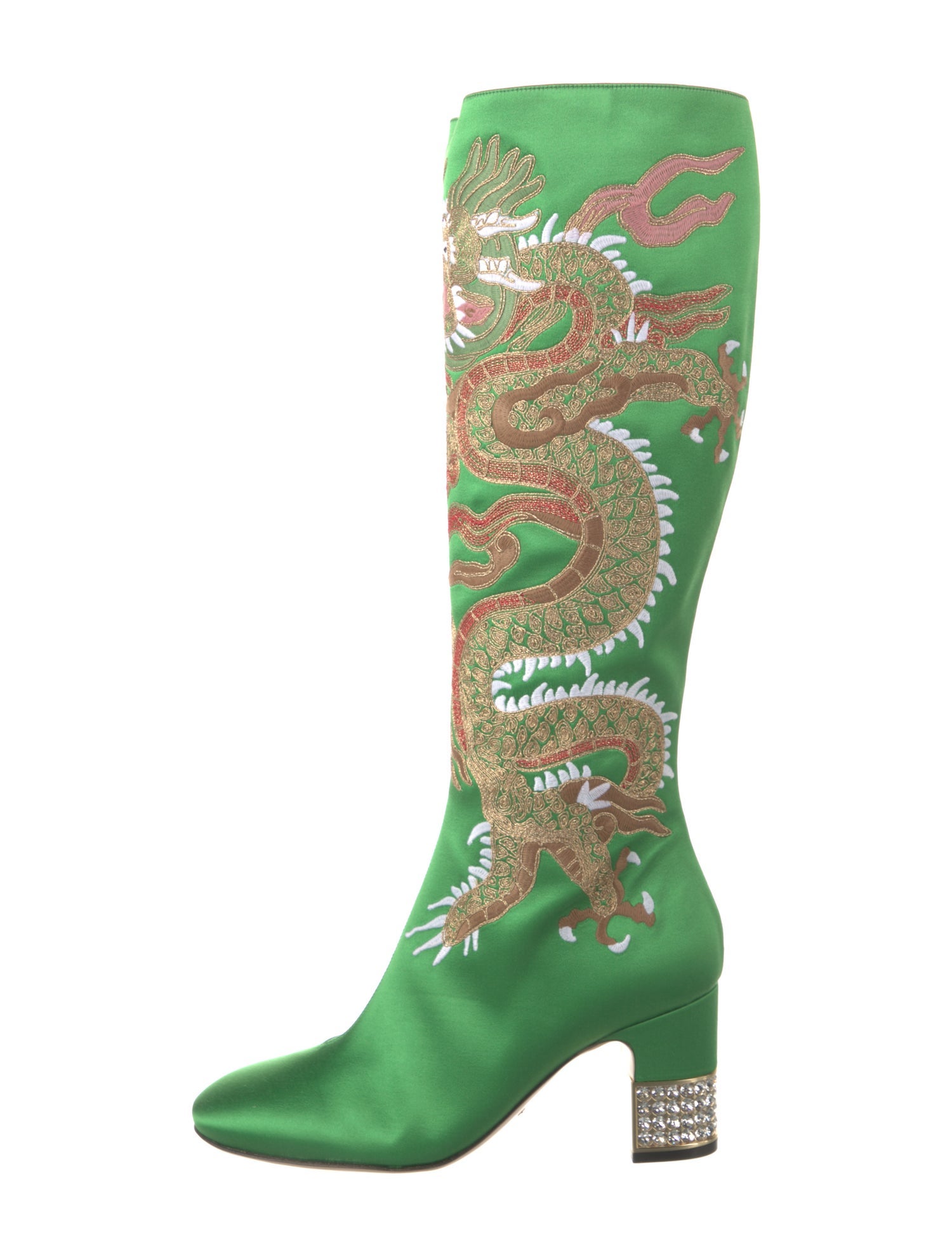 Gucci Satin Printed Boots w/ Tags