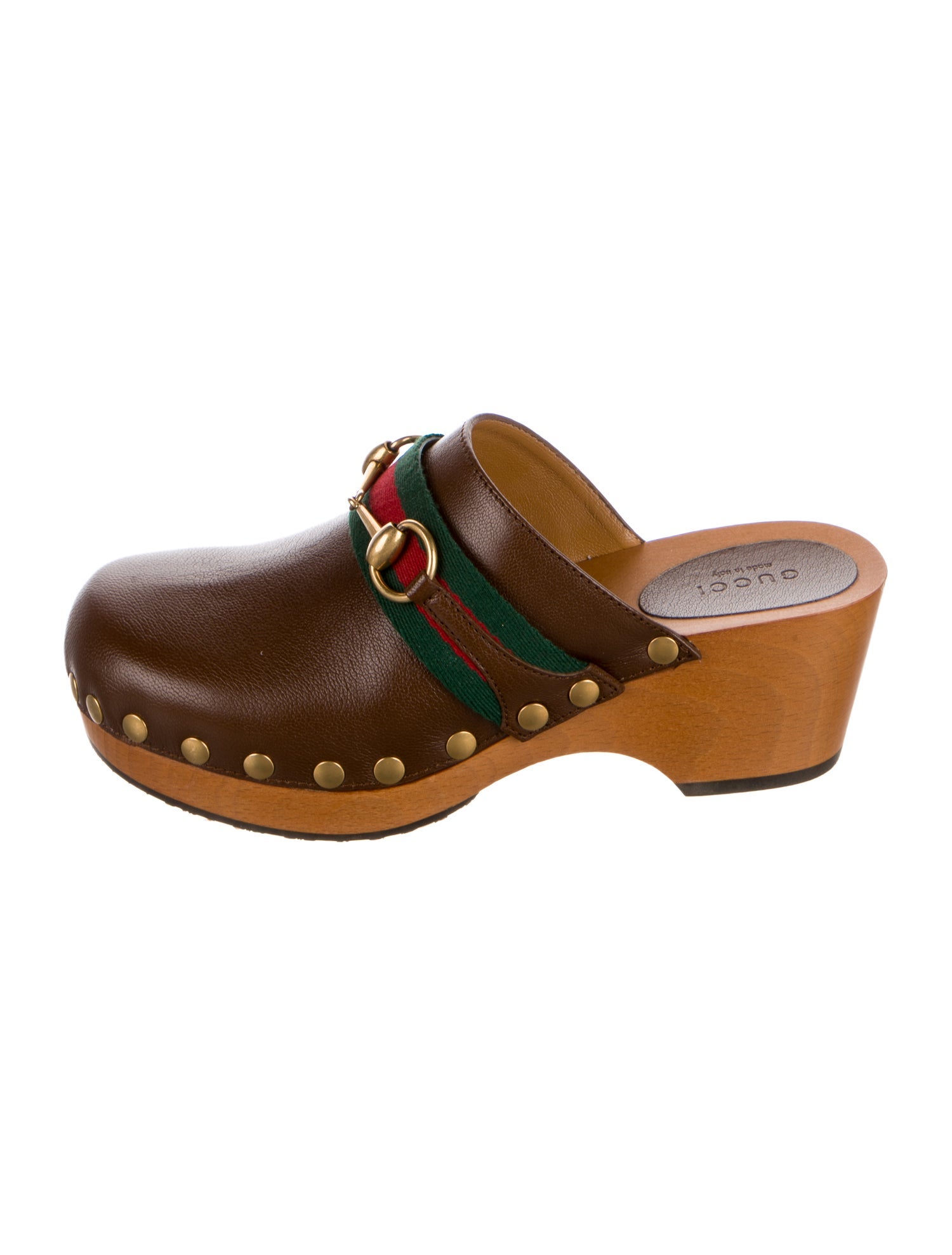 Gucci Web Accent Leather Mules