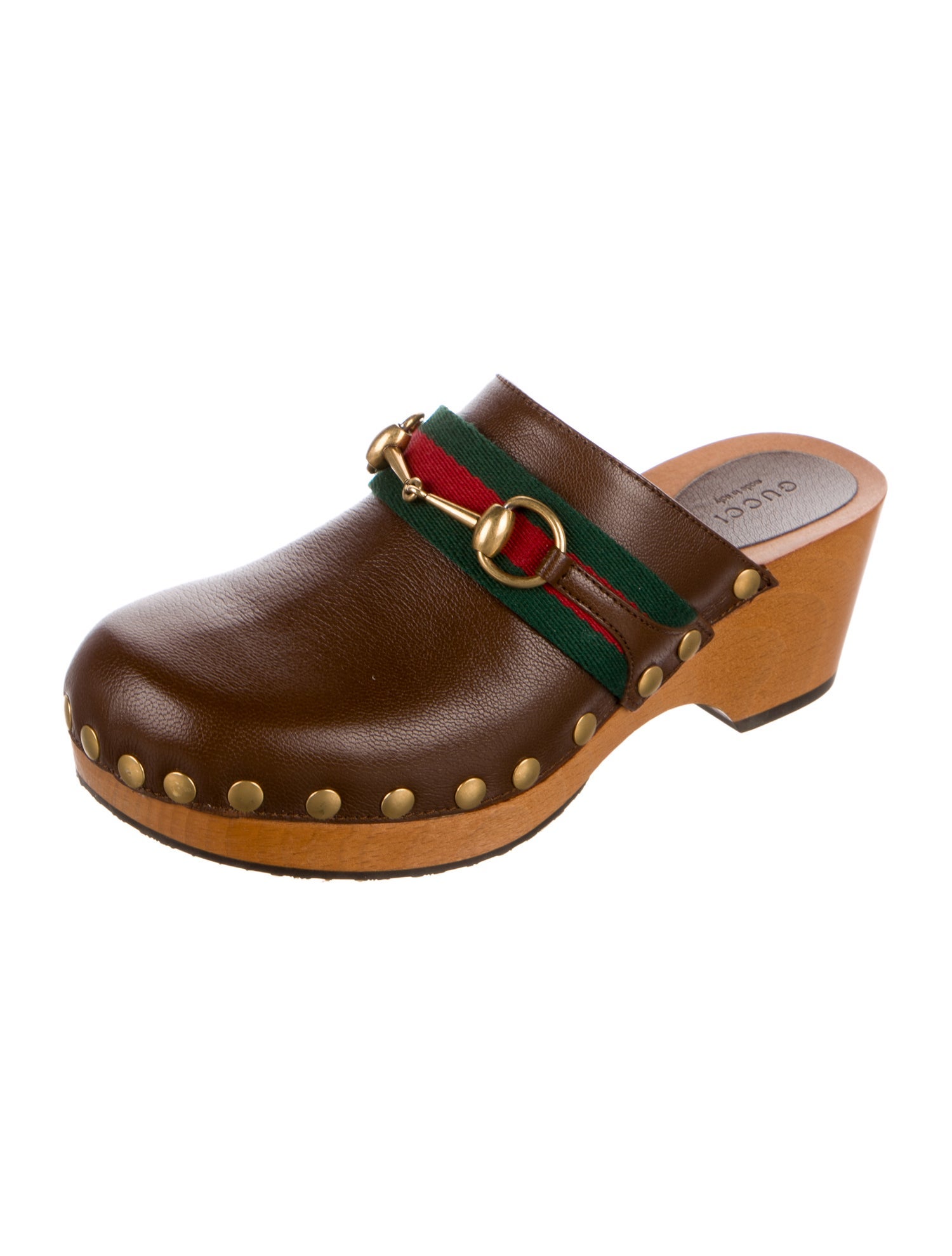 Gucci Web Accent Leather Mules