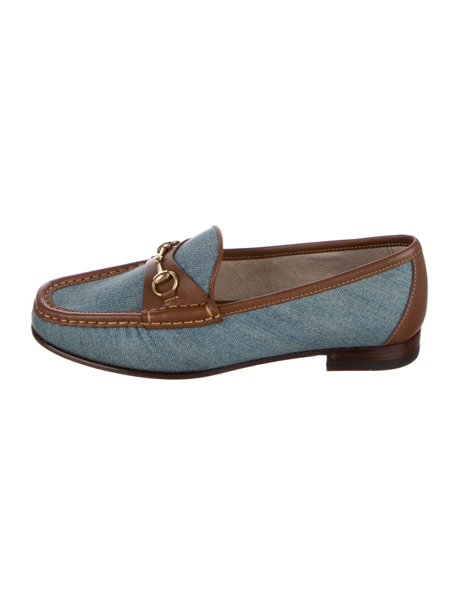 Gucci Denim Colorblock Pattern Loafers