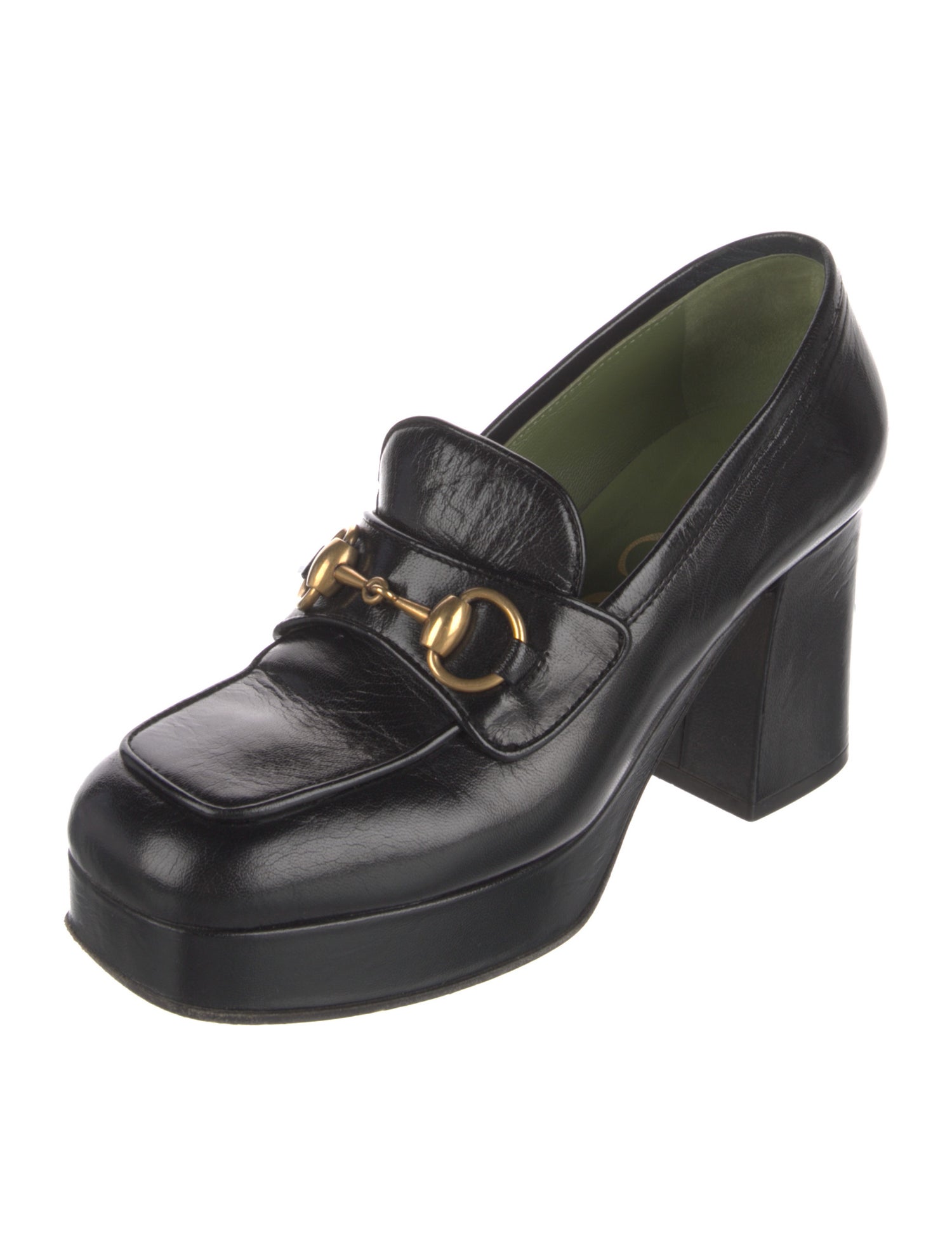 Gucci Horsebit Accent Leather Pumps