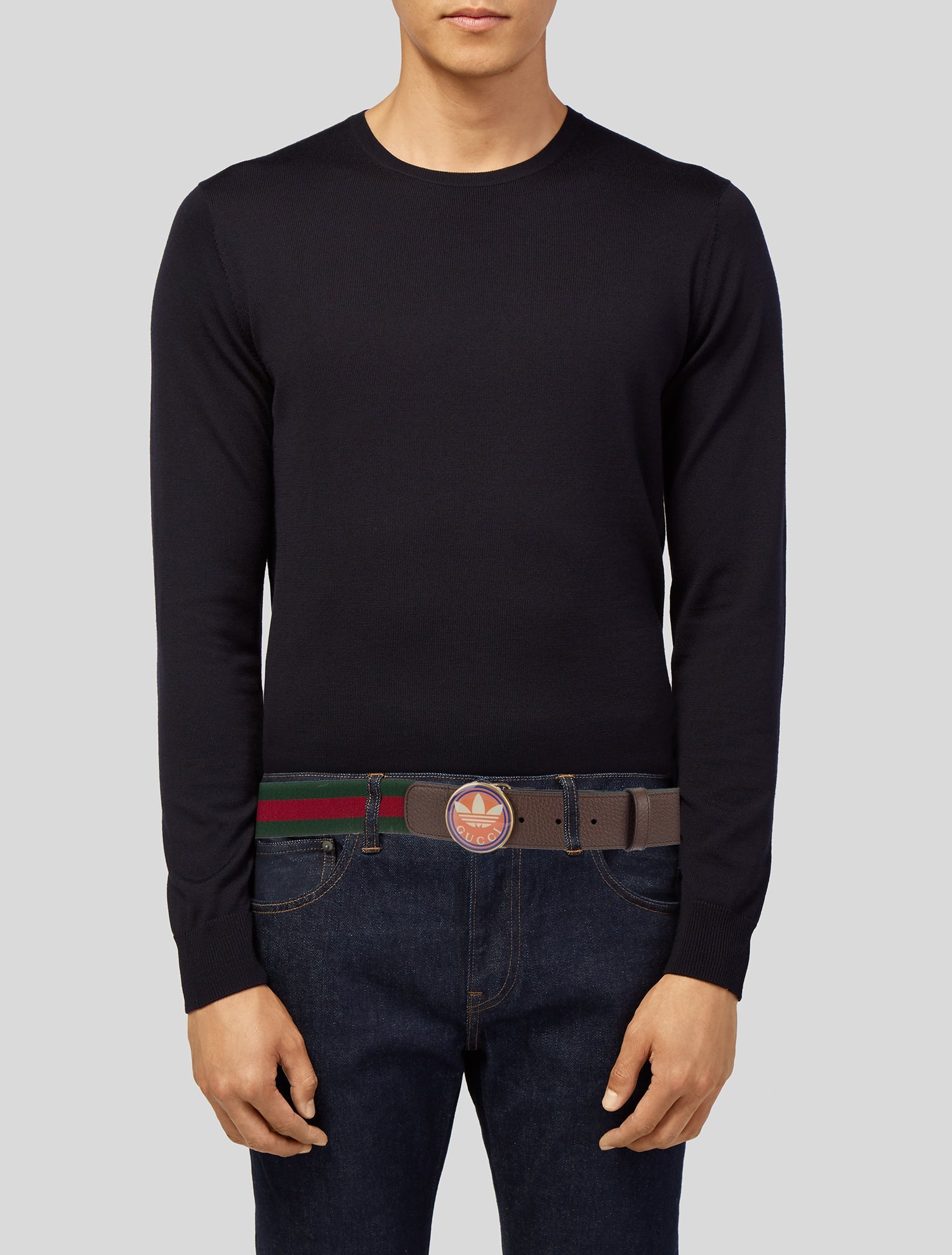 Gucci Web Accent Canvas Belt Kit