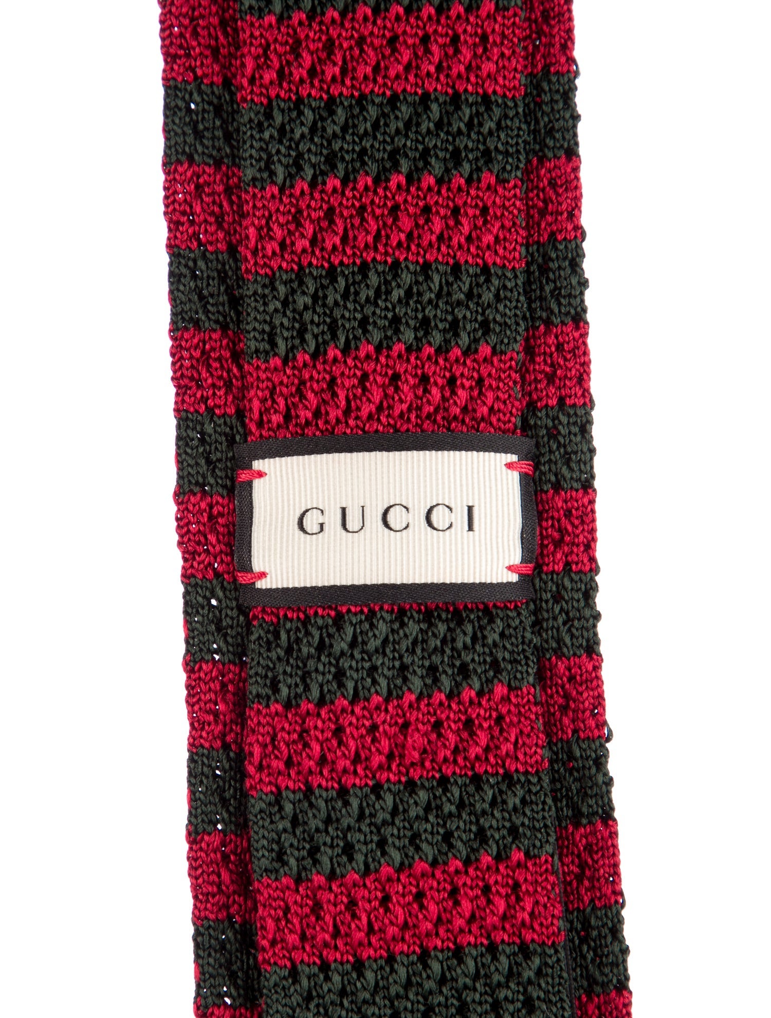 Gucci mens red and green pattern print tie w/Tags