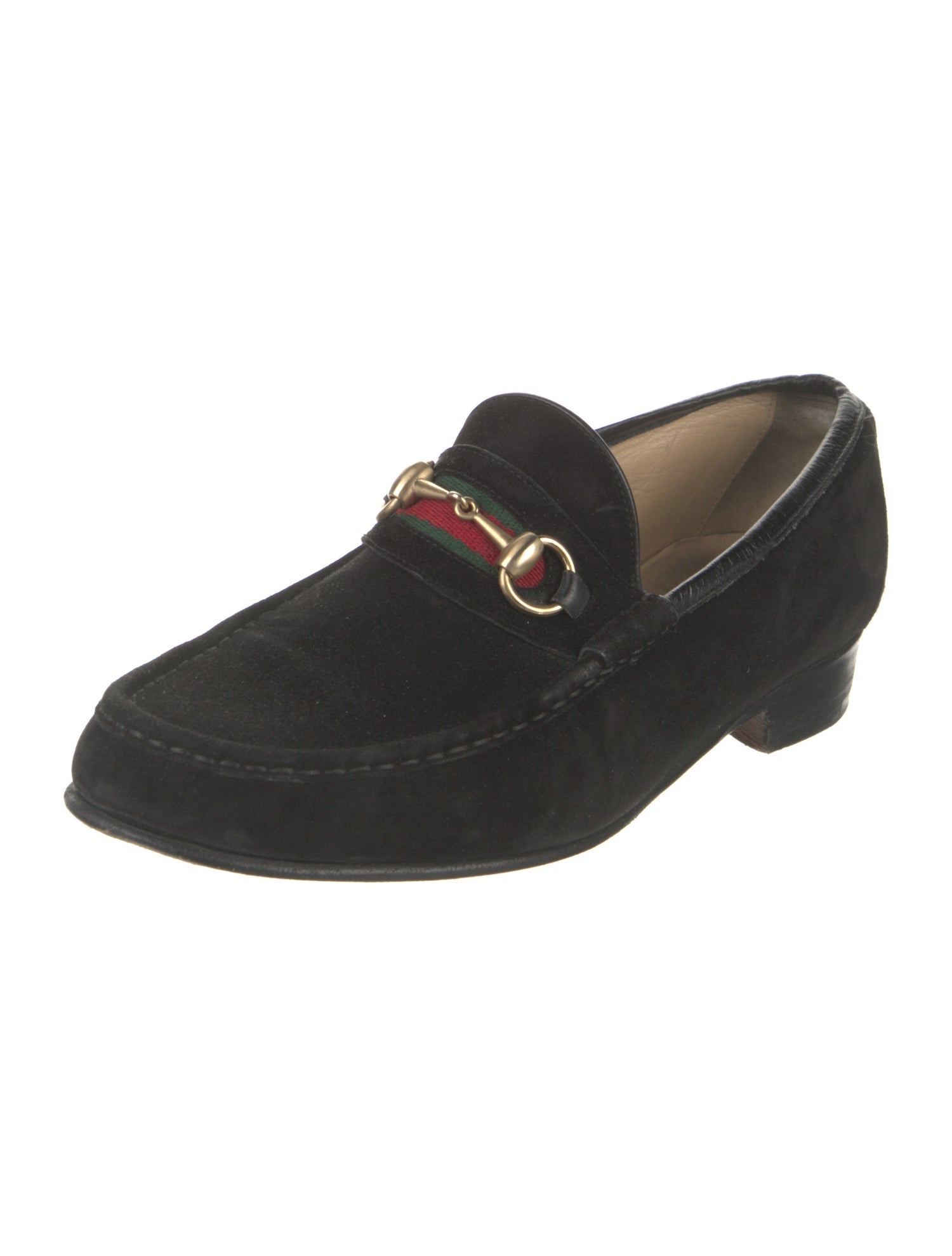 Gucci Web Accent Suede Dress Loafers