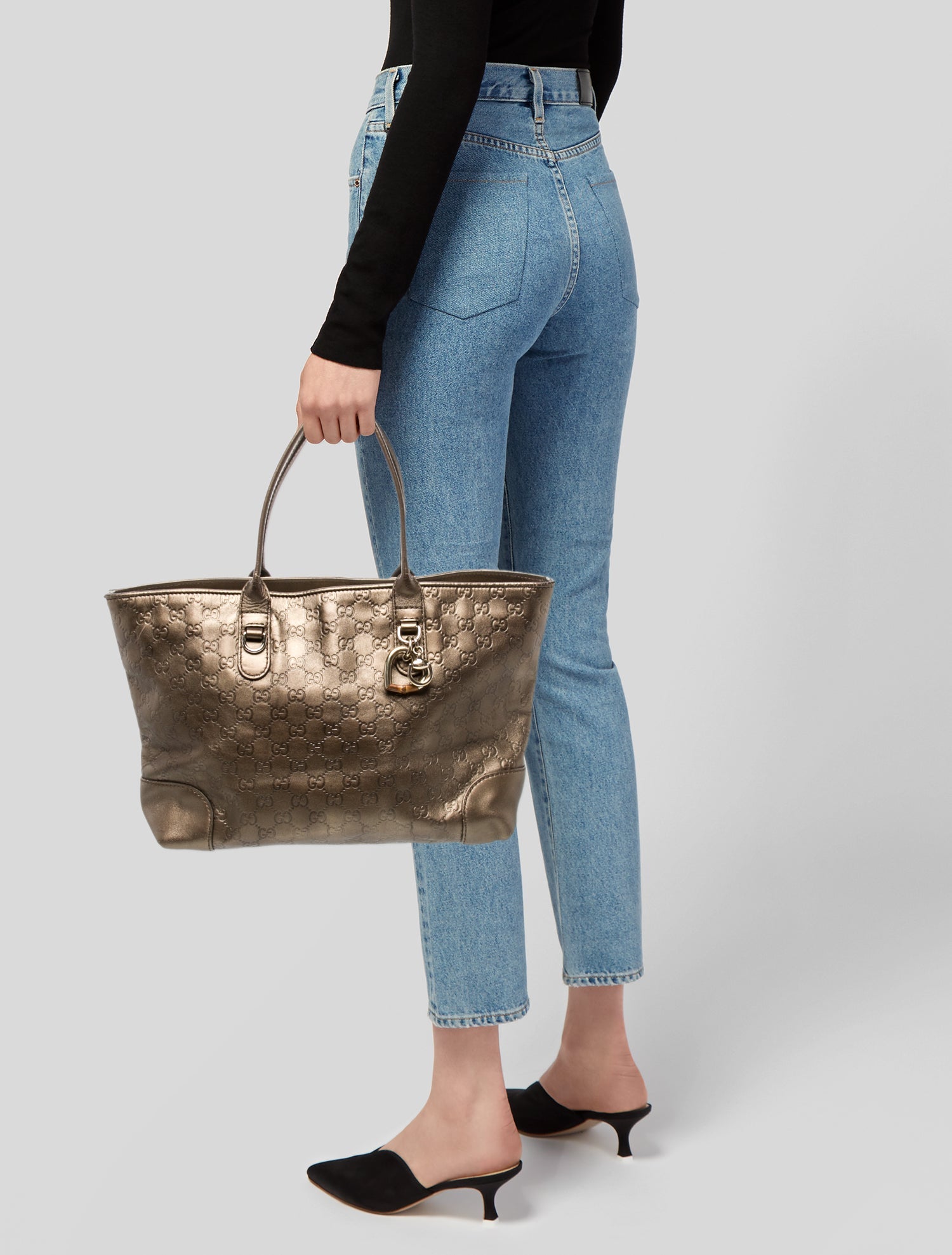 Gucci Bamboo Heart Charm Tote